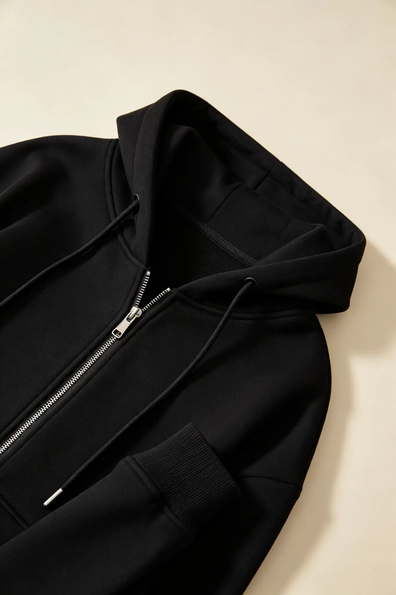 Black Zip-Up Hoodie - Slim Fit - image 6