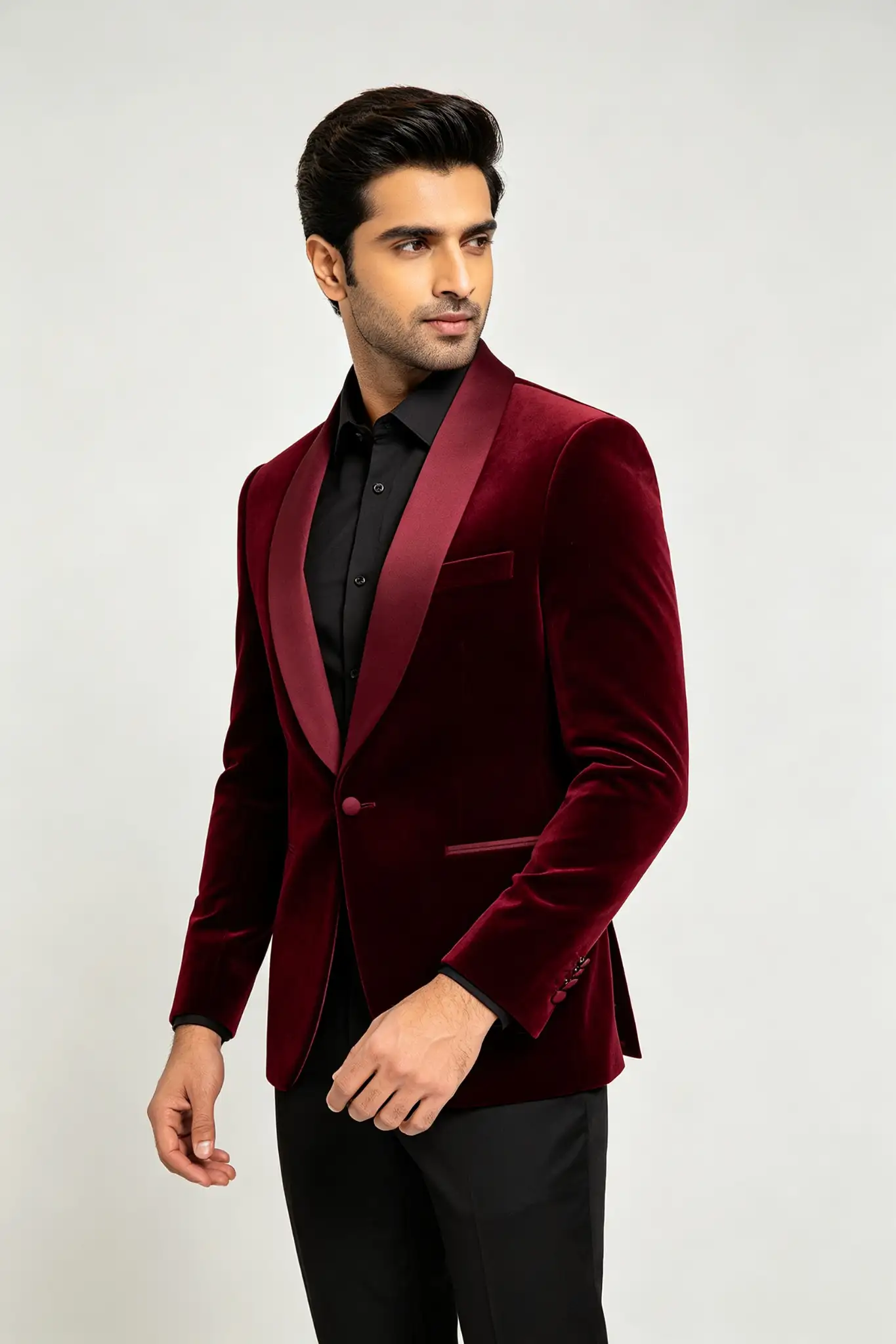 Maroon Velvet Blazer - Festive - image 3