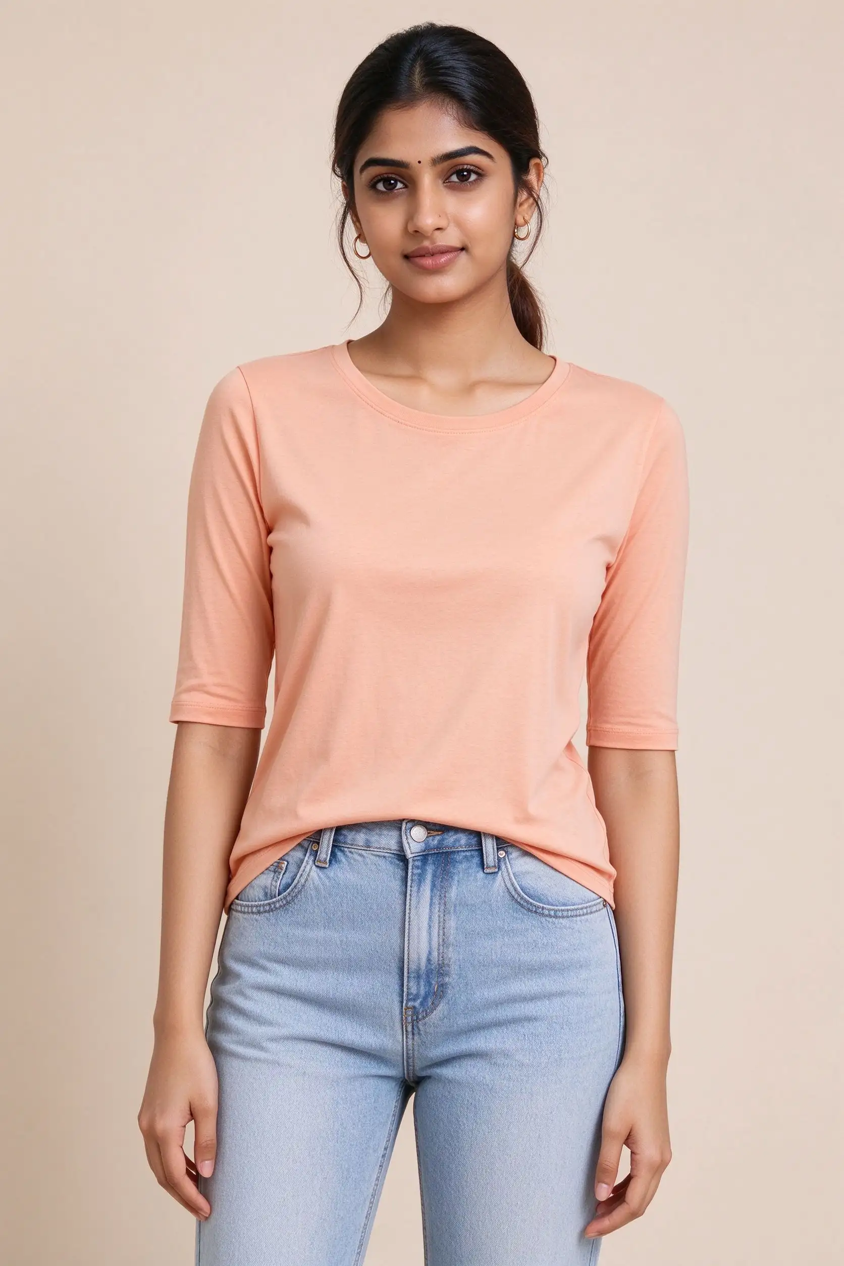 Peach Fitted T-Shirt - Casual - image 2