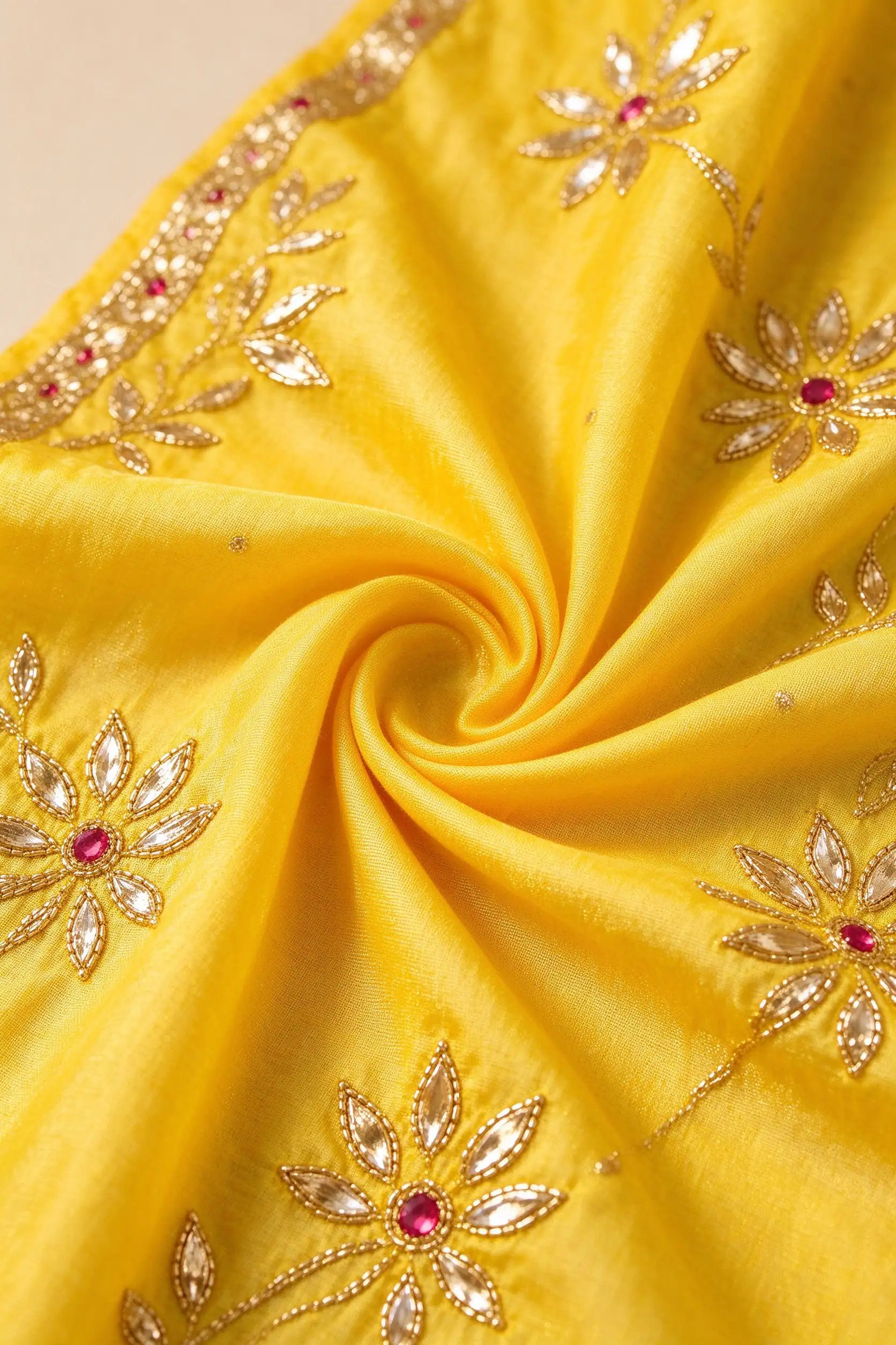 Yellow Festive Silk Suit - Haldi Special - image 6