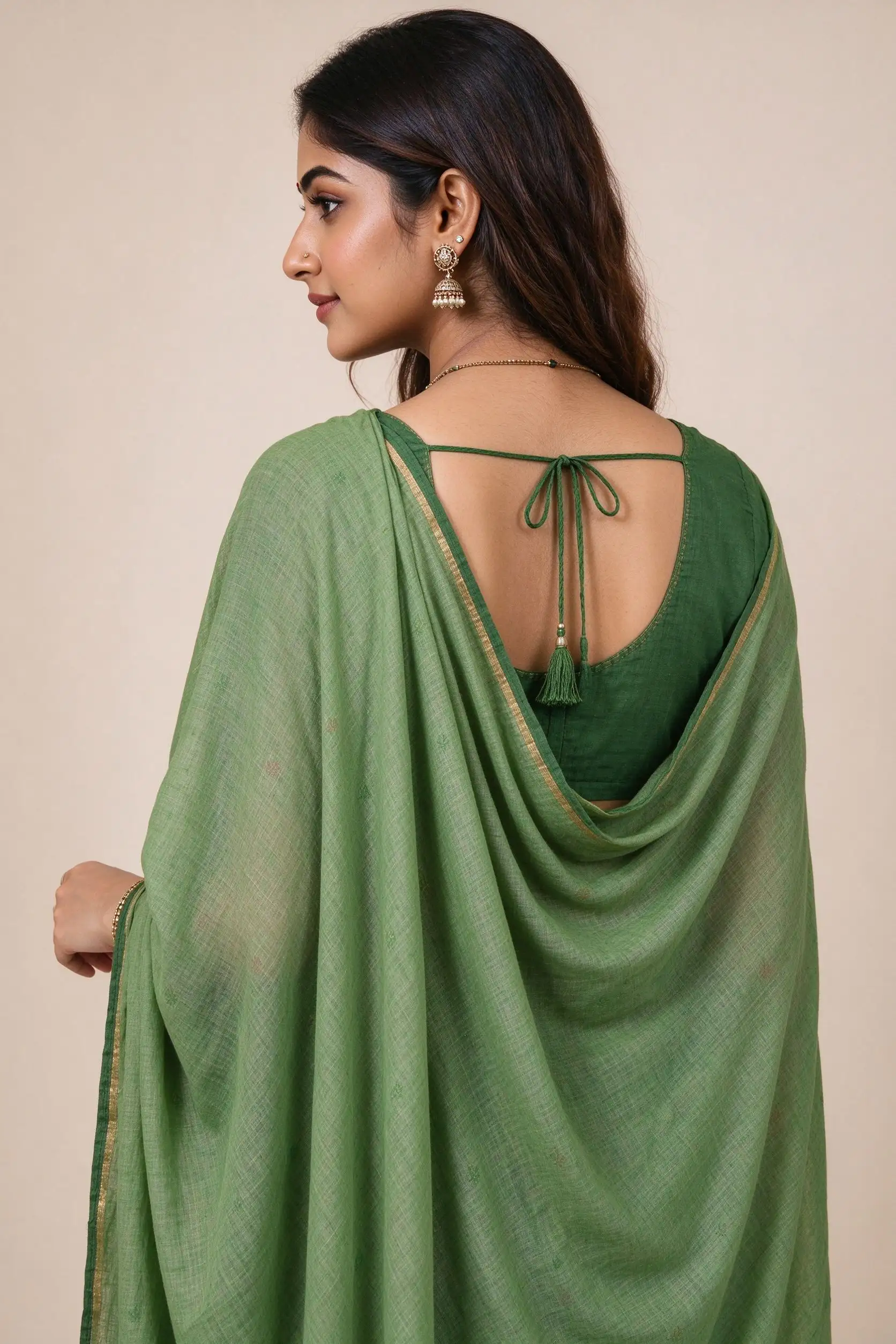 Cotton Embroidered Dupatta - Green - image 4