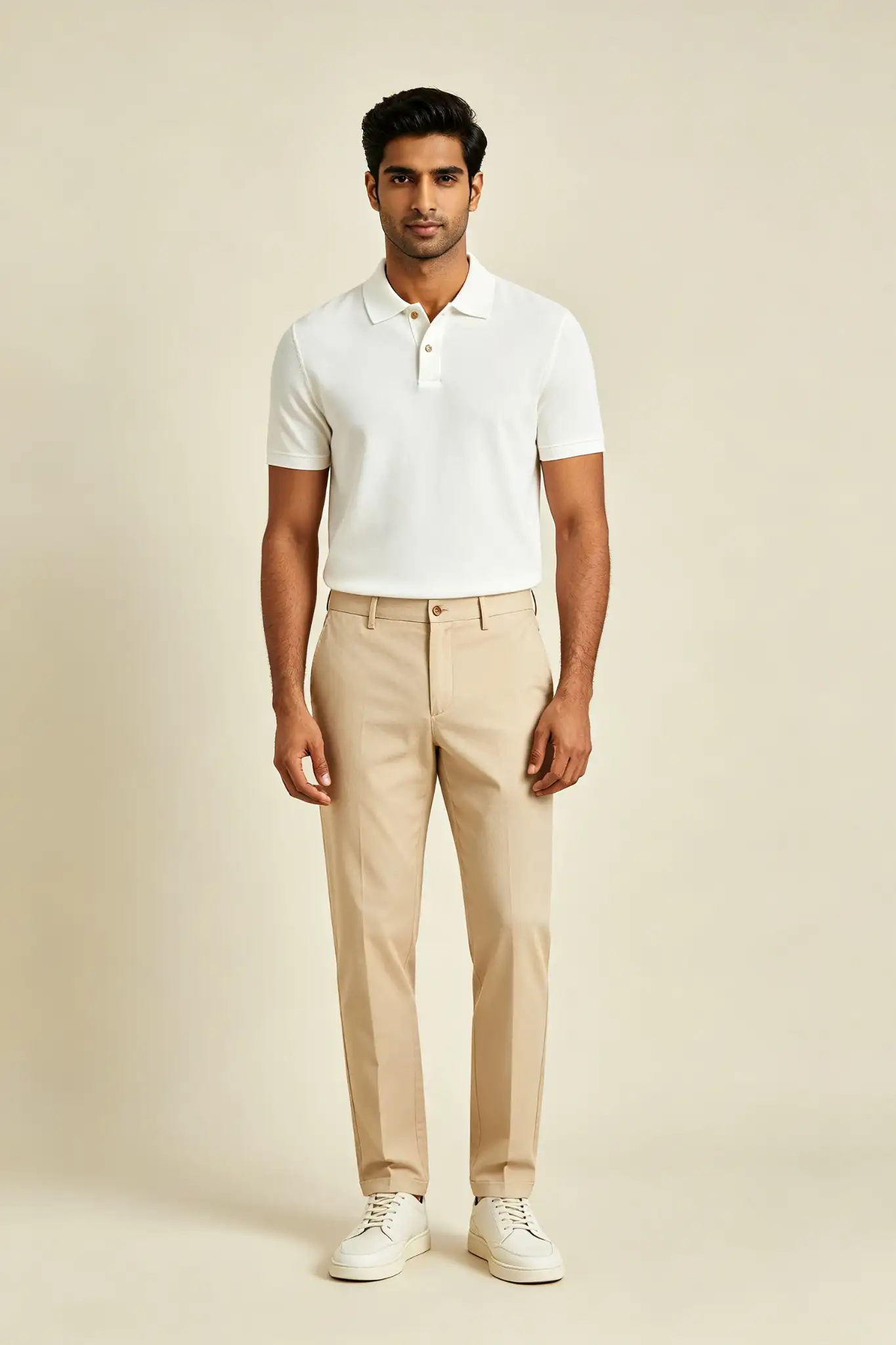 White Pique Cotton Polo Shirt - image 2