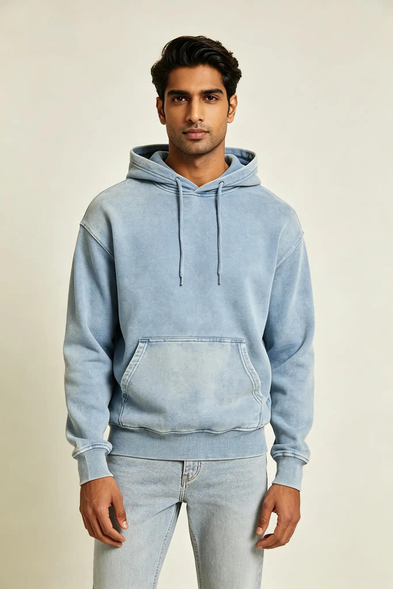 Light Blue Wash Effect Hoodie - image 2