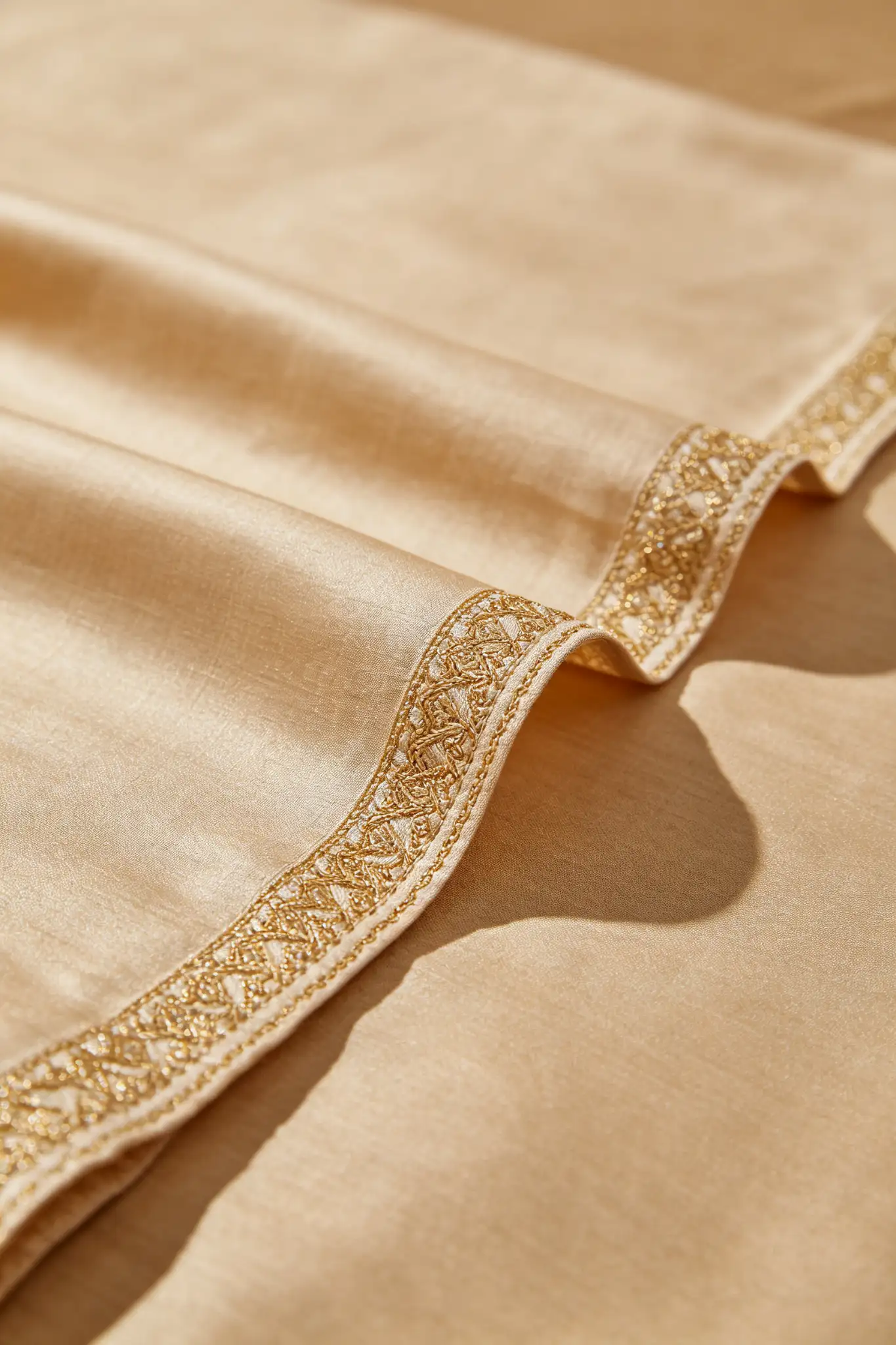 Beige Angrakha Style Silk Kurta - Festive - image 6