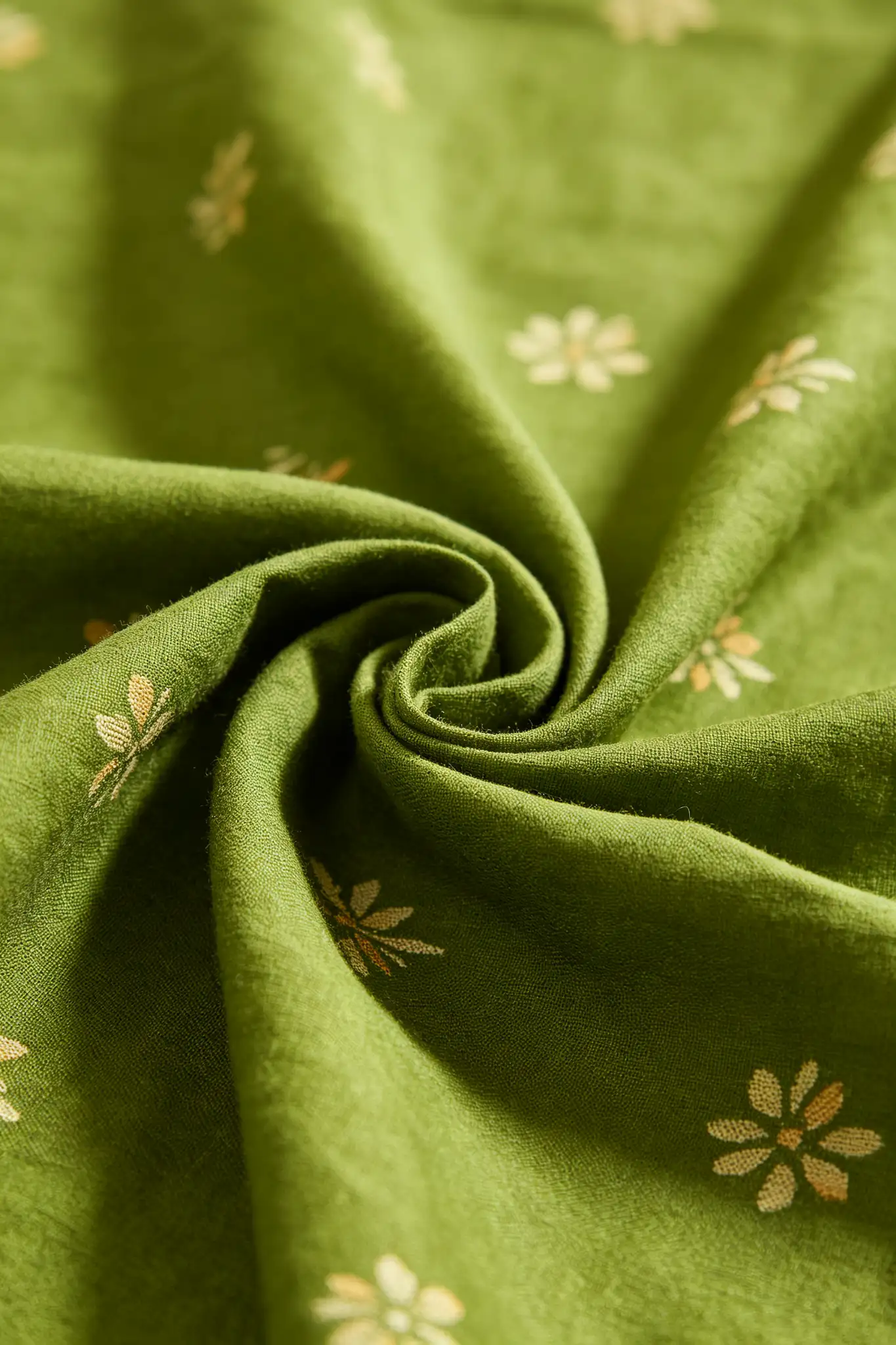 Green Floral Printed Cotton Lungi - image 6