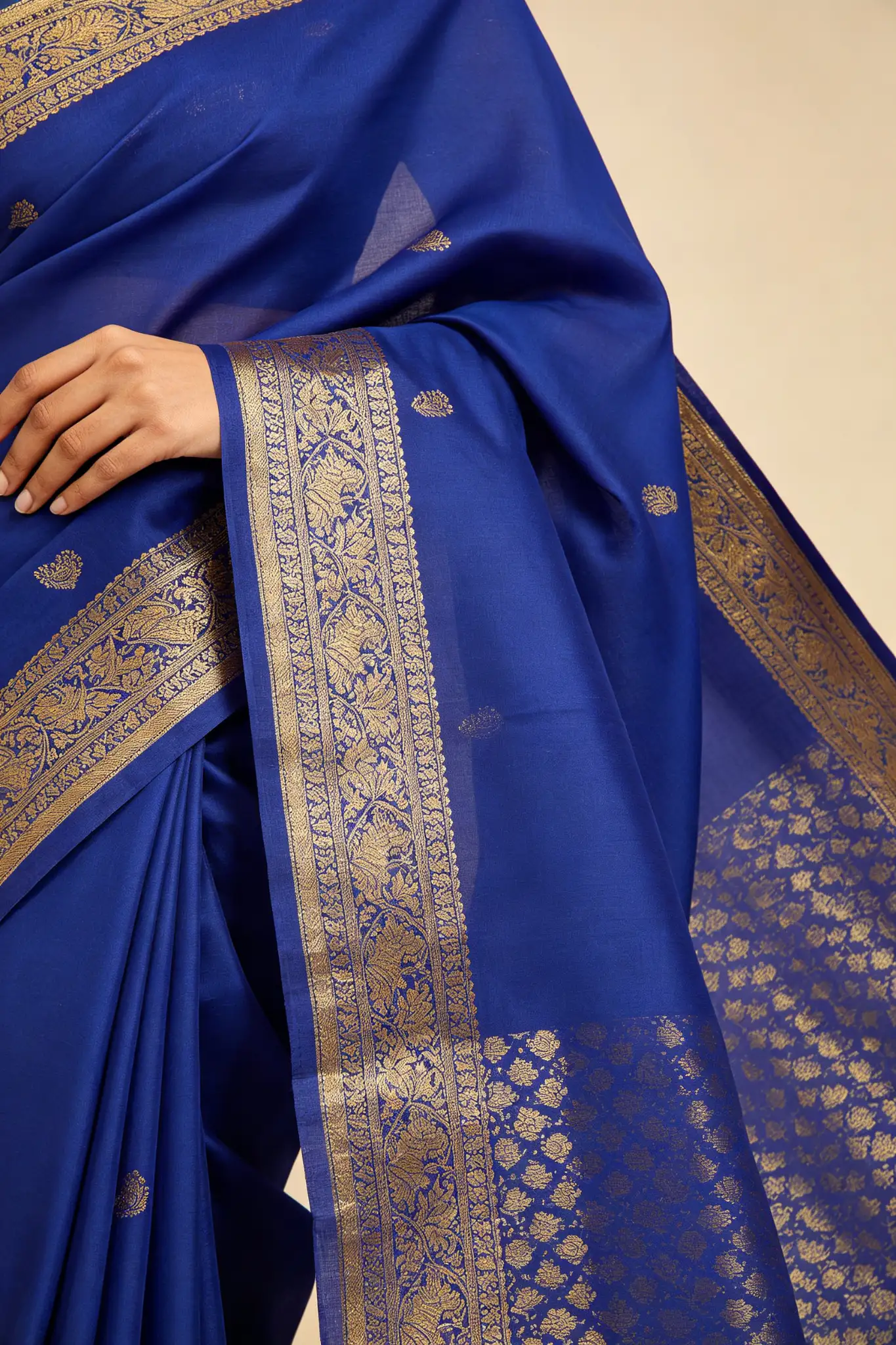 Banarasi Georgette Saree - Royal Blue - image 6