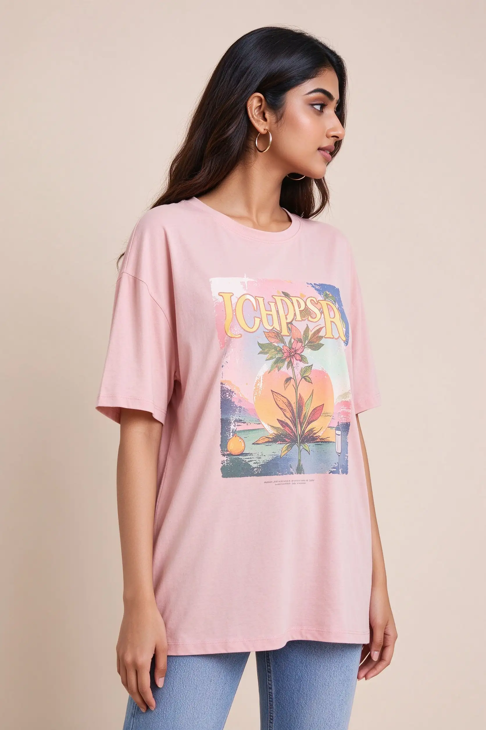 Pink Oversized T-Shirt - Graphic - image 2