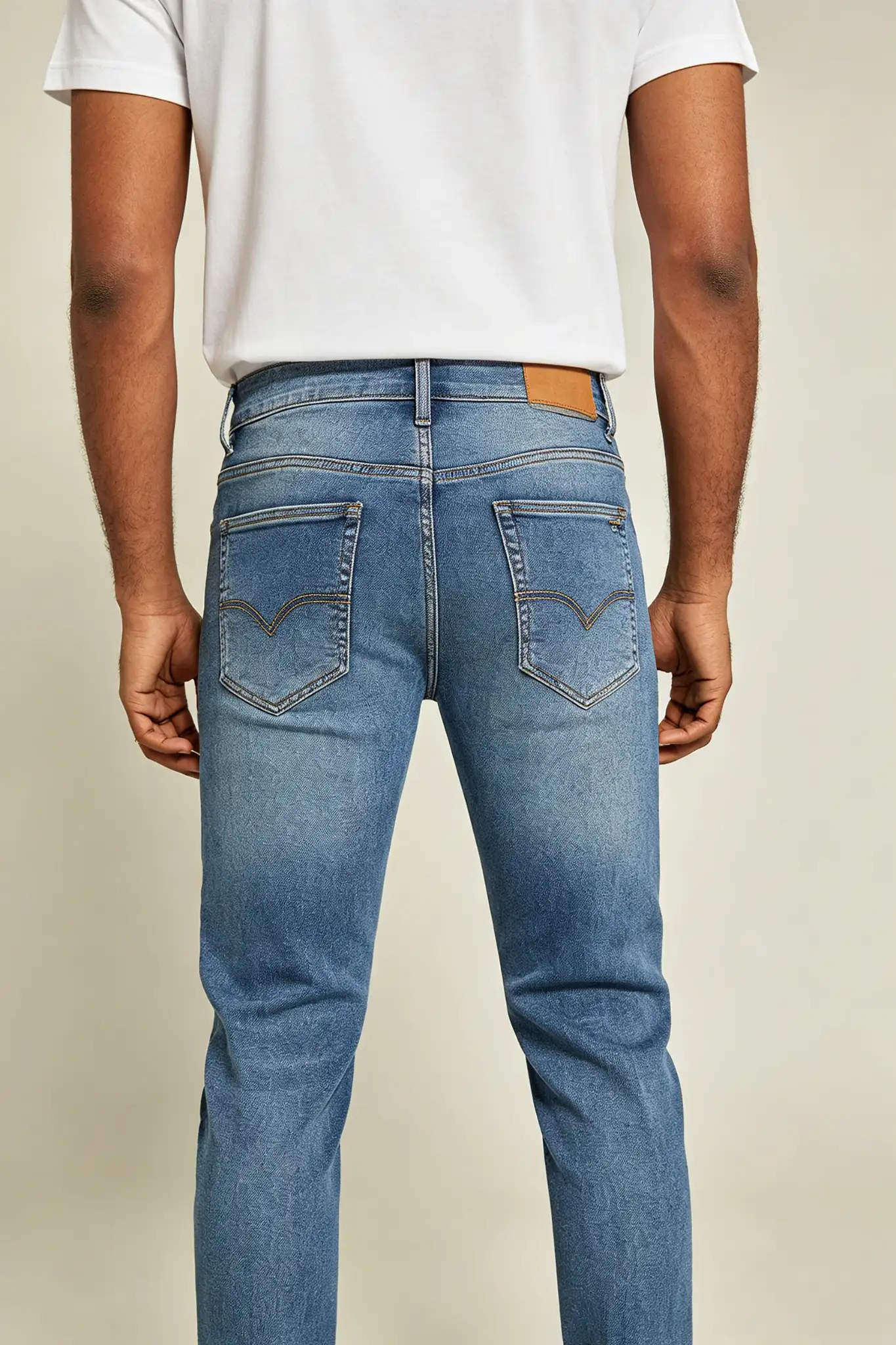 Blue Washed Tapered Fit Jeans - image 4