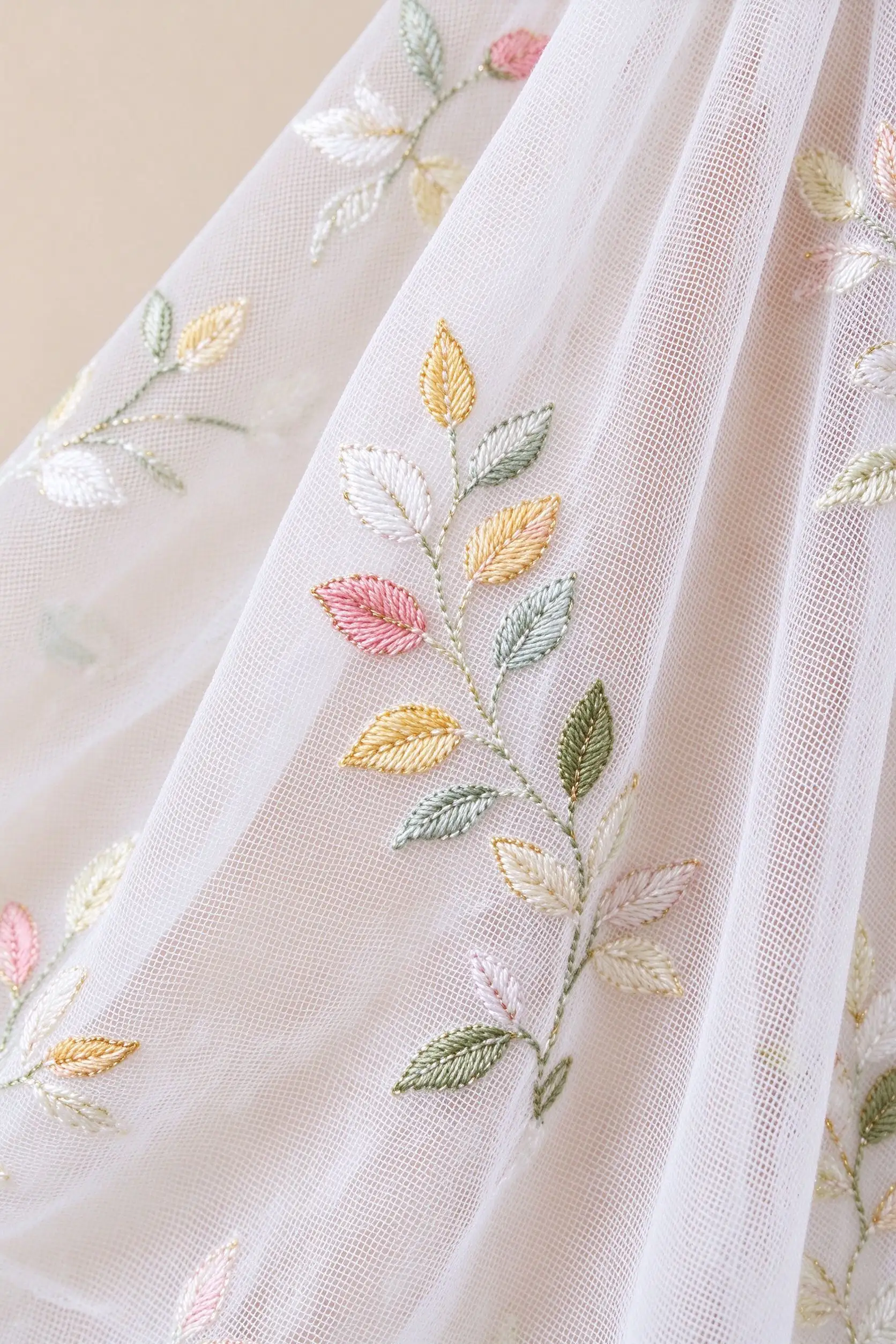 Net Embroidered Dupatta - White - image 6