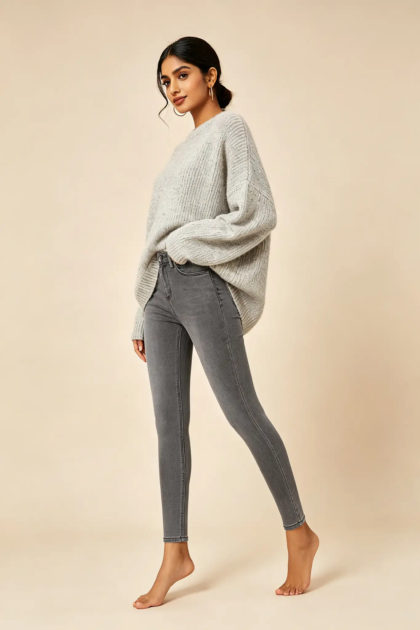 Grey Jeggings - Stretch - image 3