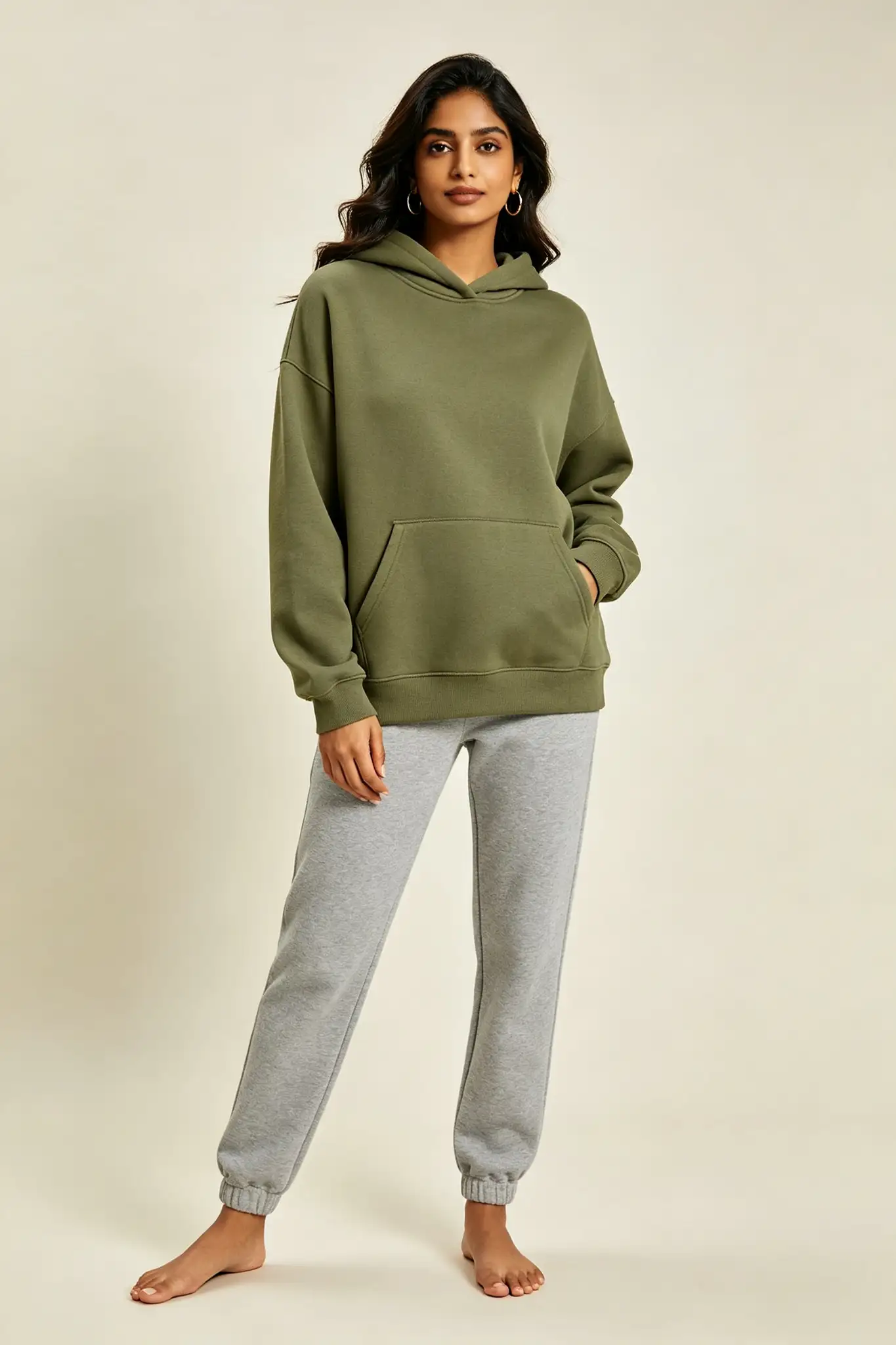 Olive Green Relaxed Hoodie - image 2