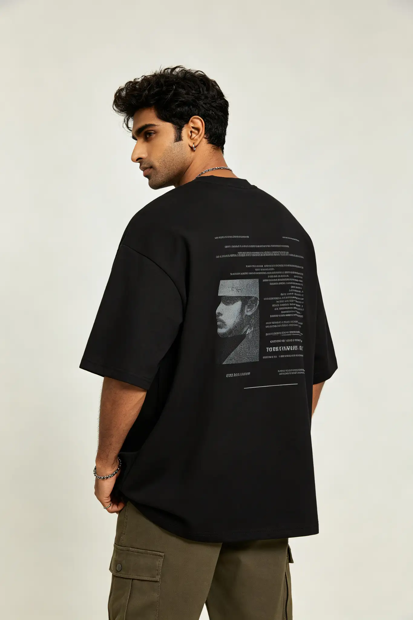 Black Graphic Oversized T-Shirt - image 4