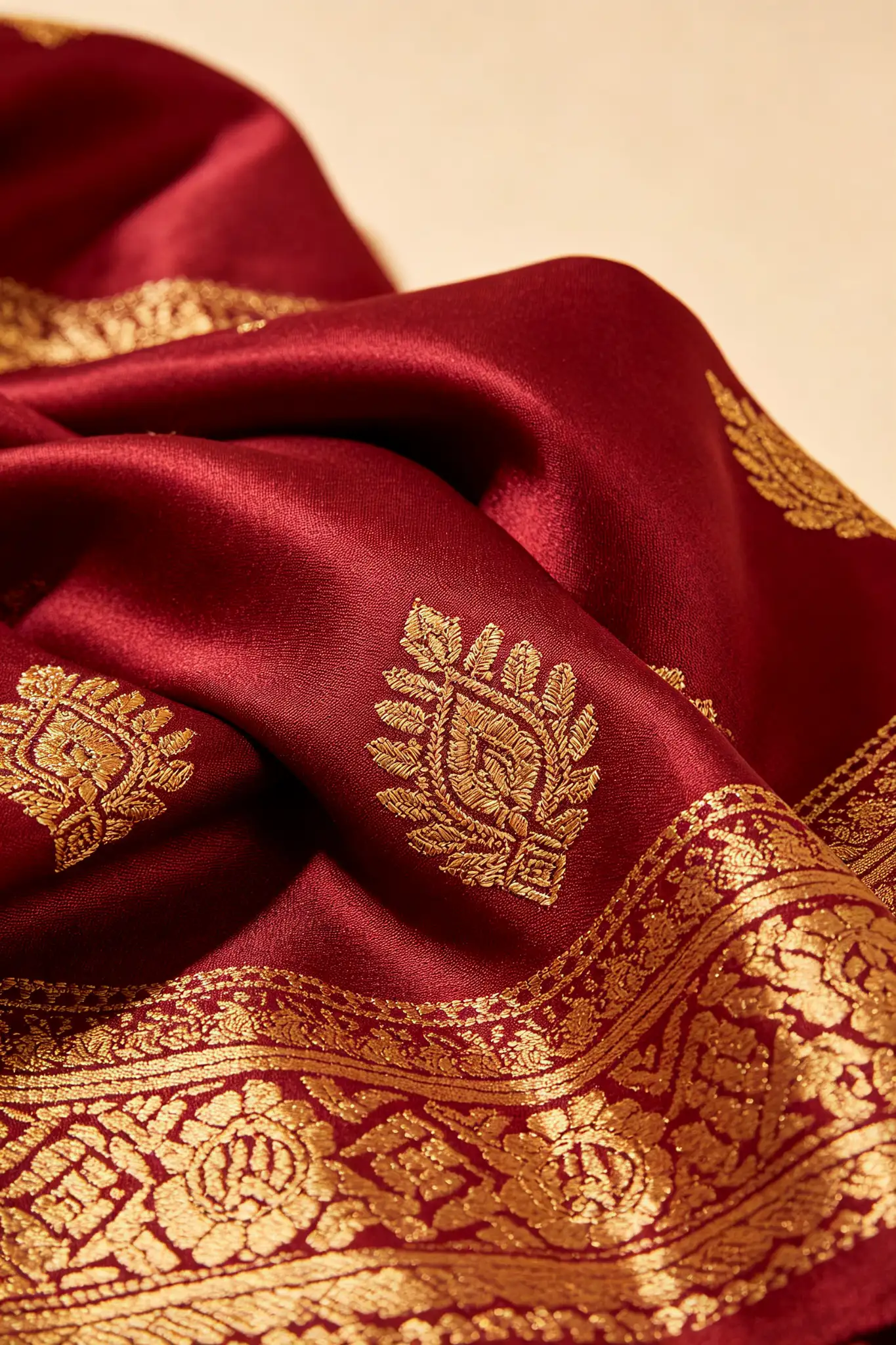 Maroon Silk Blend Readymade Dhoti - Festive - image 5