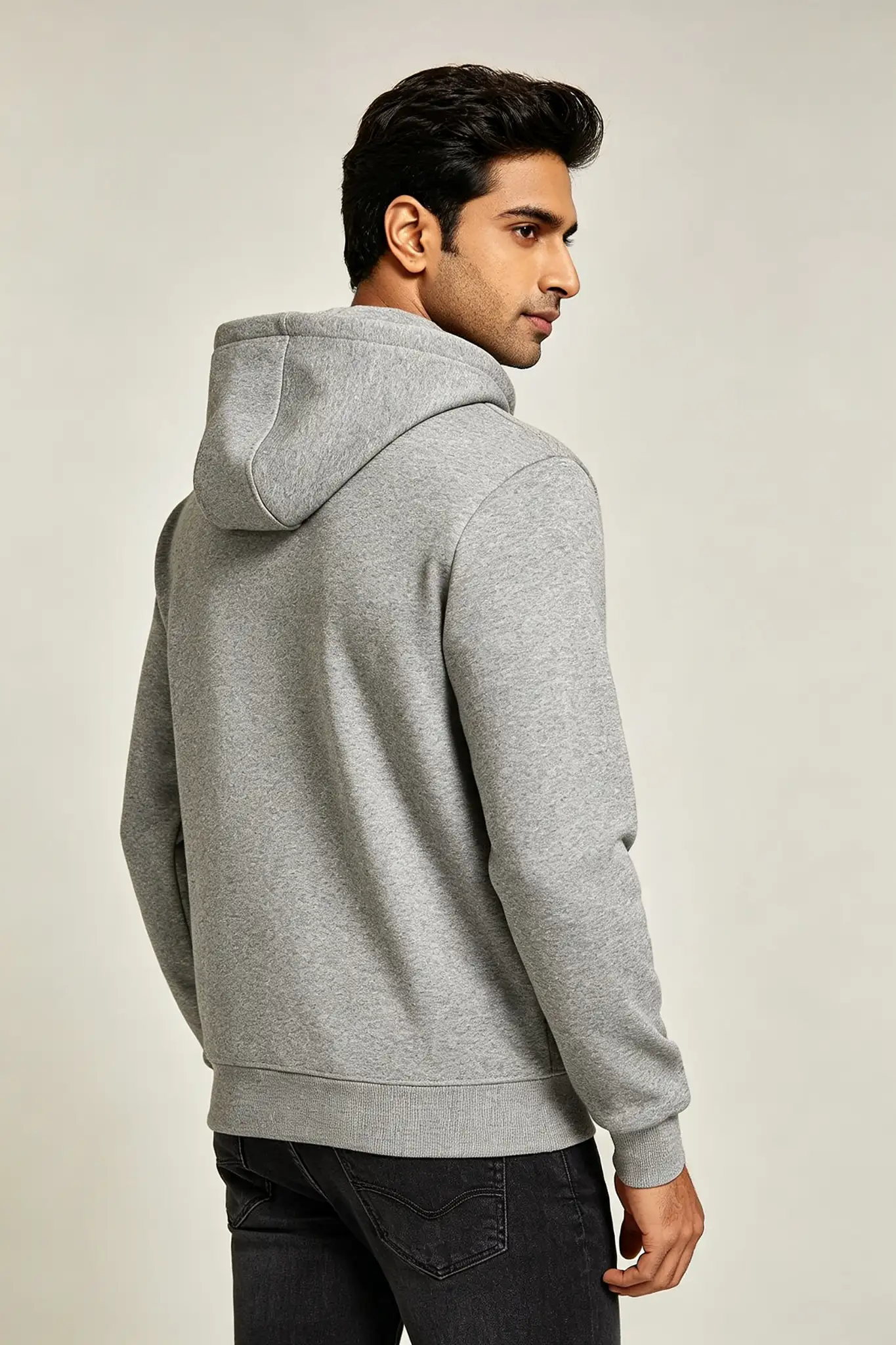 Grey Melange Hoodie - Slim Fit - image 3