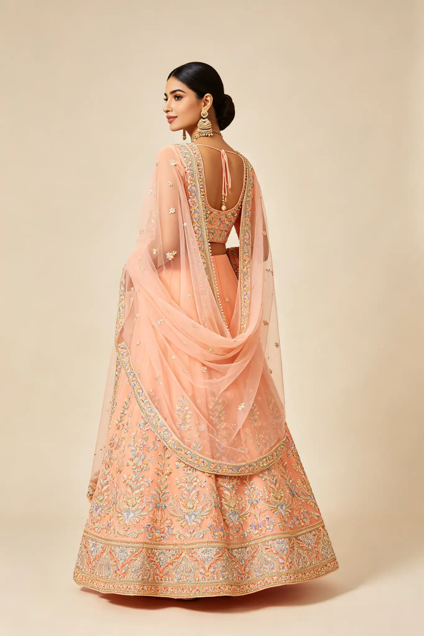 Peach Anarkali Suit - Reception - image 4