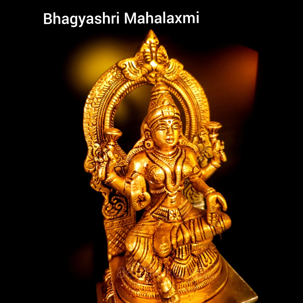 Bhagyashri Mahalaxmi / Lakshmi Statue Brass Antique Finish - image 3