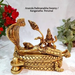 Ananda Padmanabha Swamy / Ranganatha Perumal Brass Antique Finish - image 4