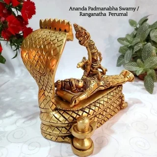 Ananda Padmanabha Swamy / Ranganatha Perumal Brass Antique Finish - image 3
