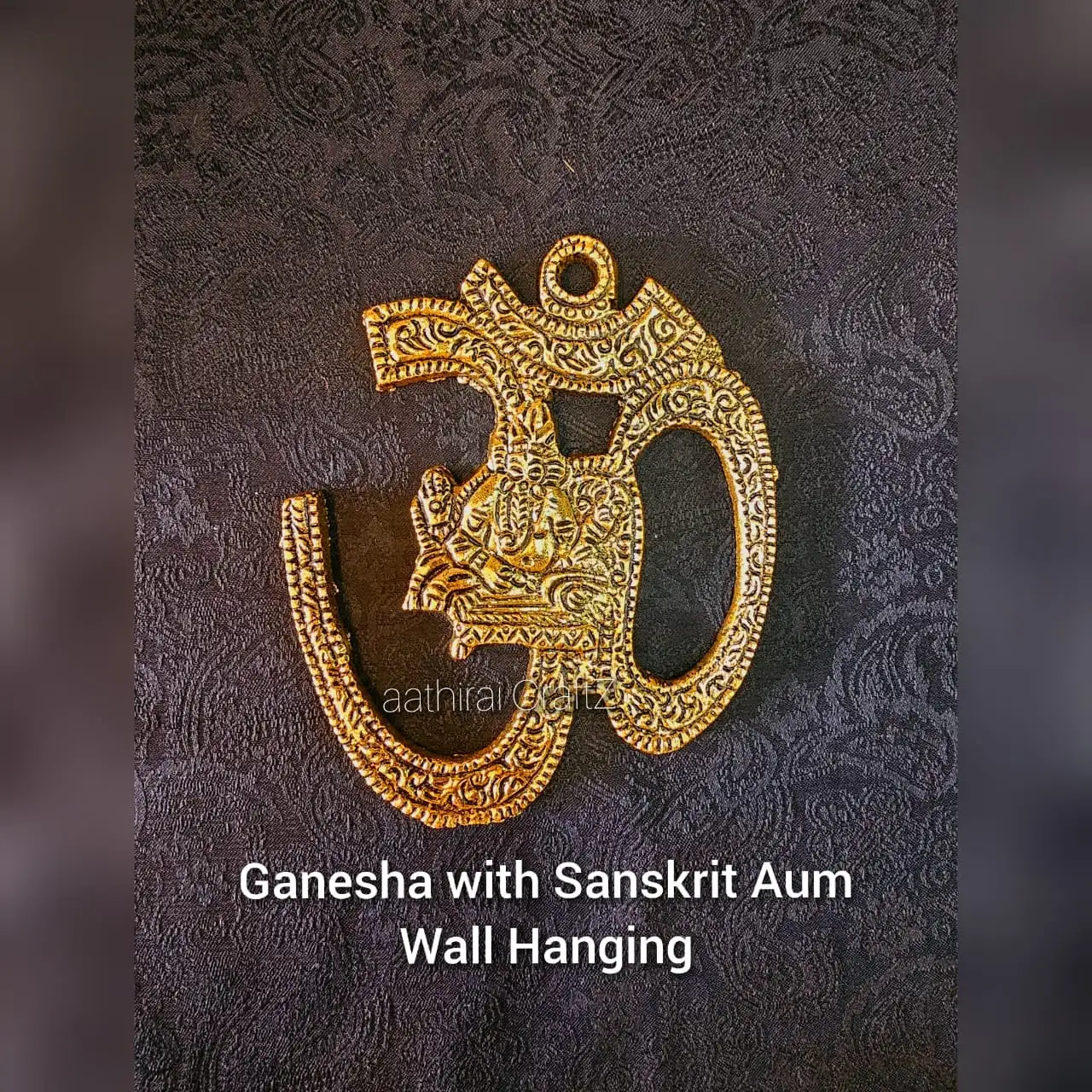 Wall Hanging Sanskrit Ganesha Aluminium Sculpture - image 3