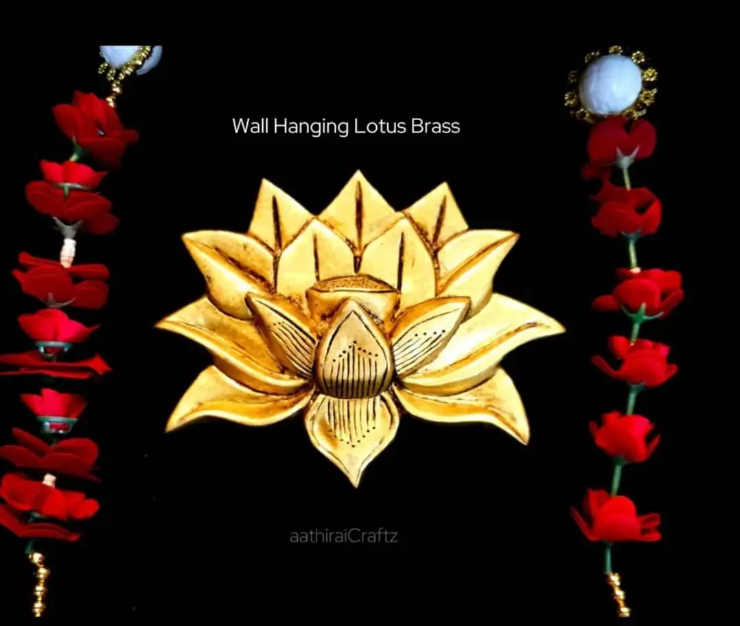 Wall Hanging Lotus Brass Antique Finish / Tamarai Malar Hanging Sculpture - image 2