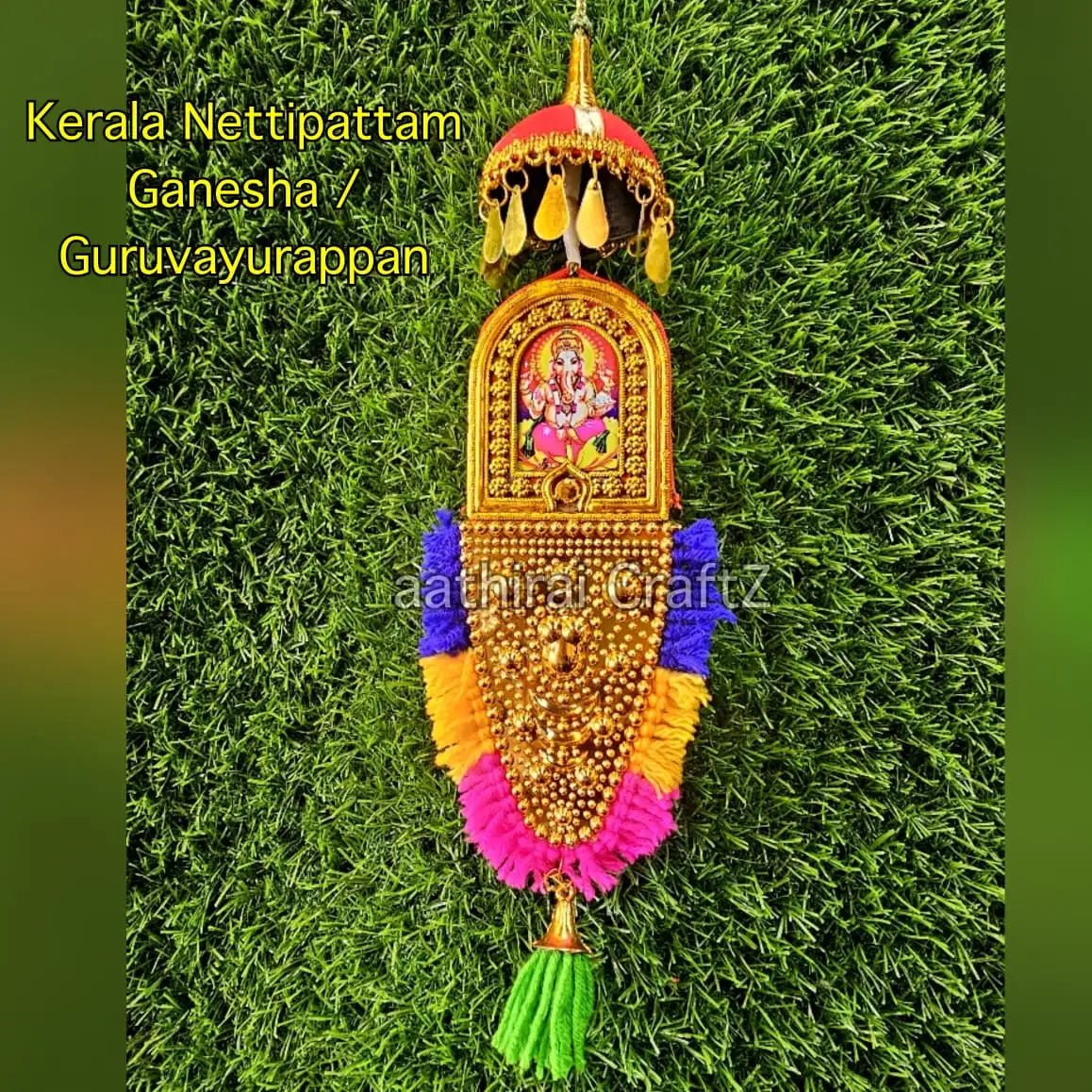 Kerala Nettipattam Ganesha & Guruvayurappan - image 3