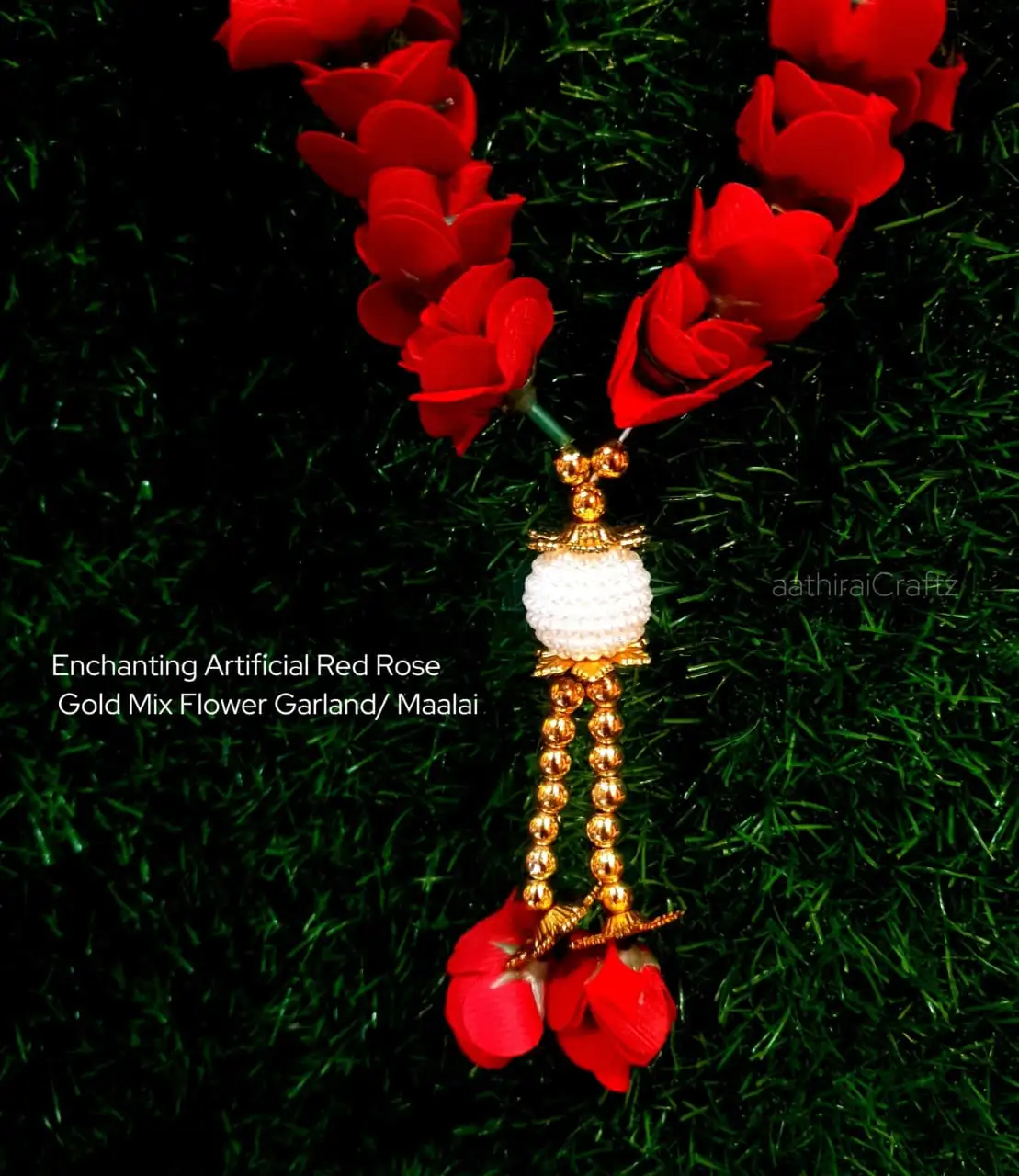 Enchanting Artifical Red Rose Gold Mix - image 3
