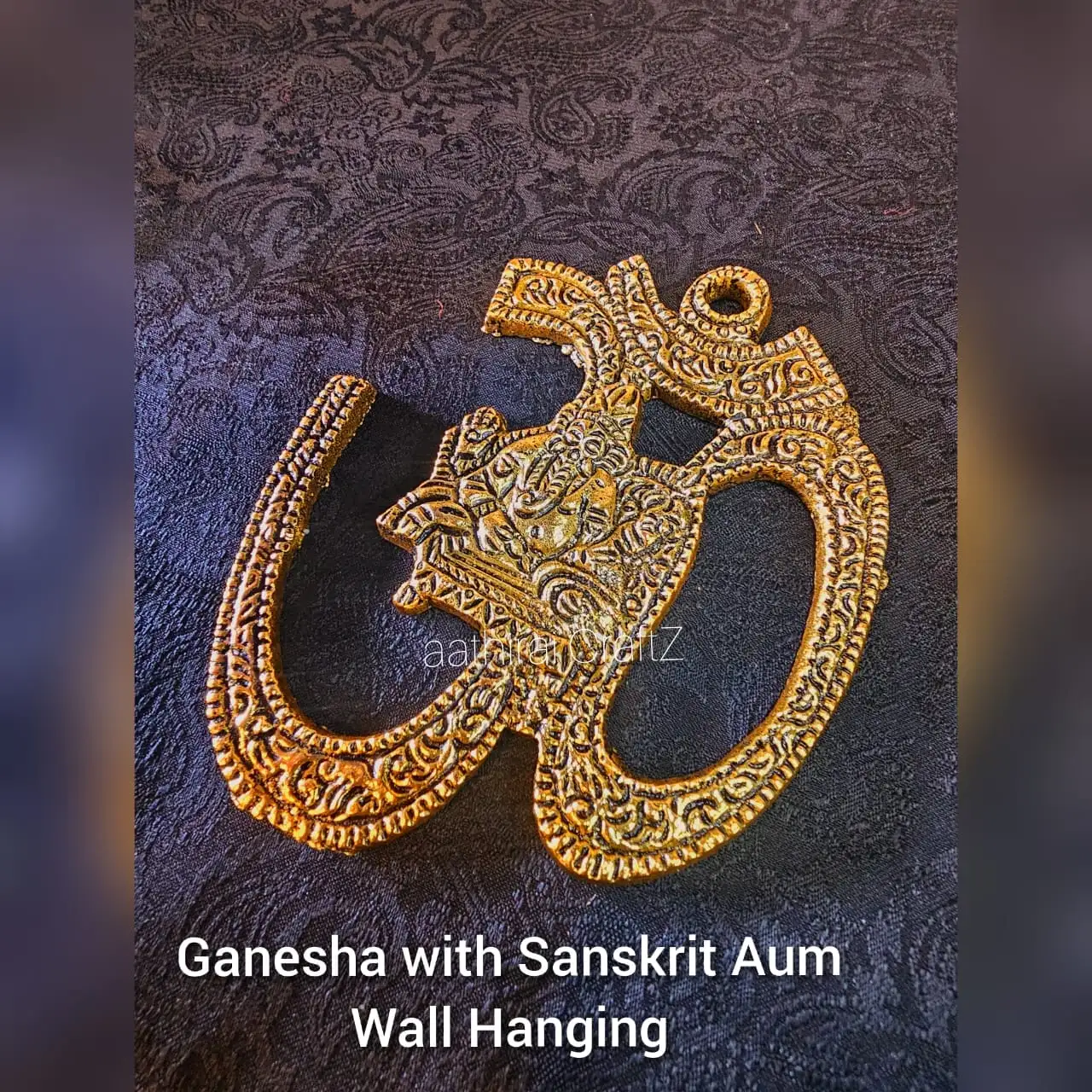 Wall Hanging Sanskrit Ganesha Aluminium Sculpture - image 2