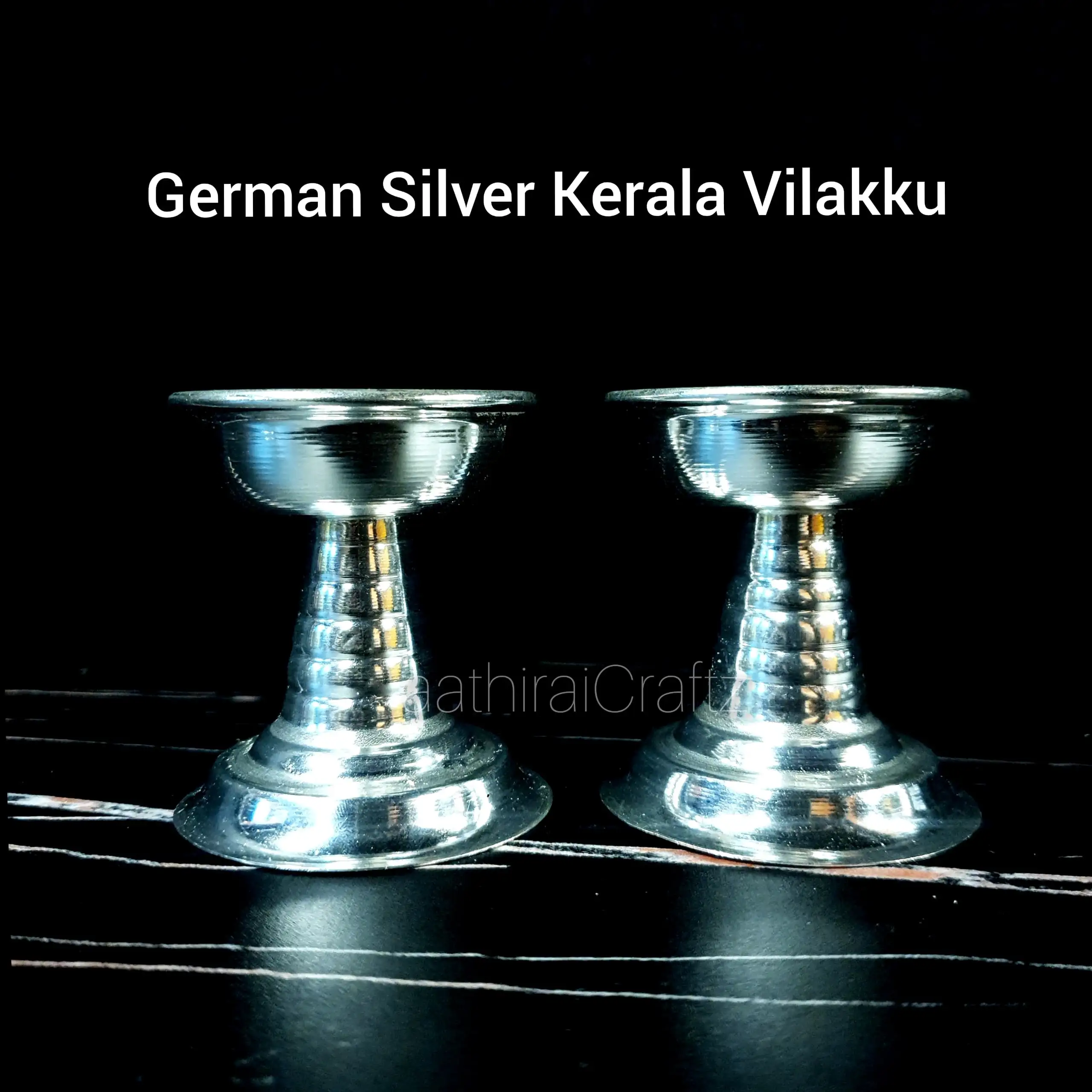German Silver Kerala Vilakku Pair - image 3