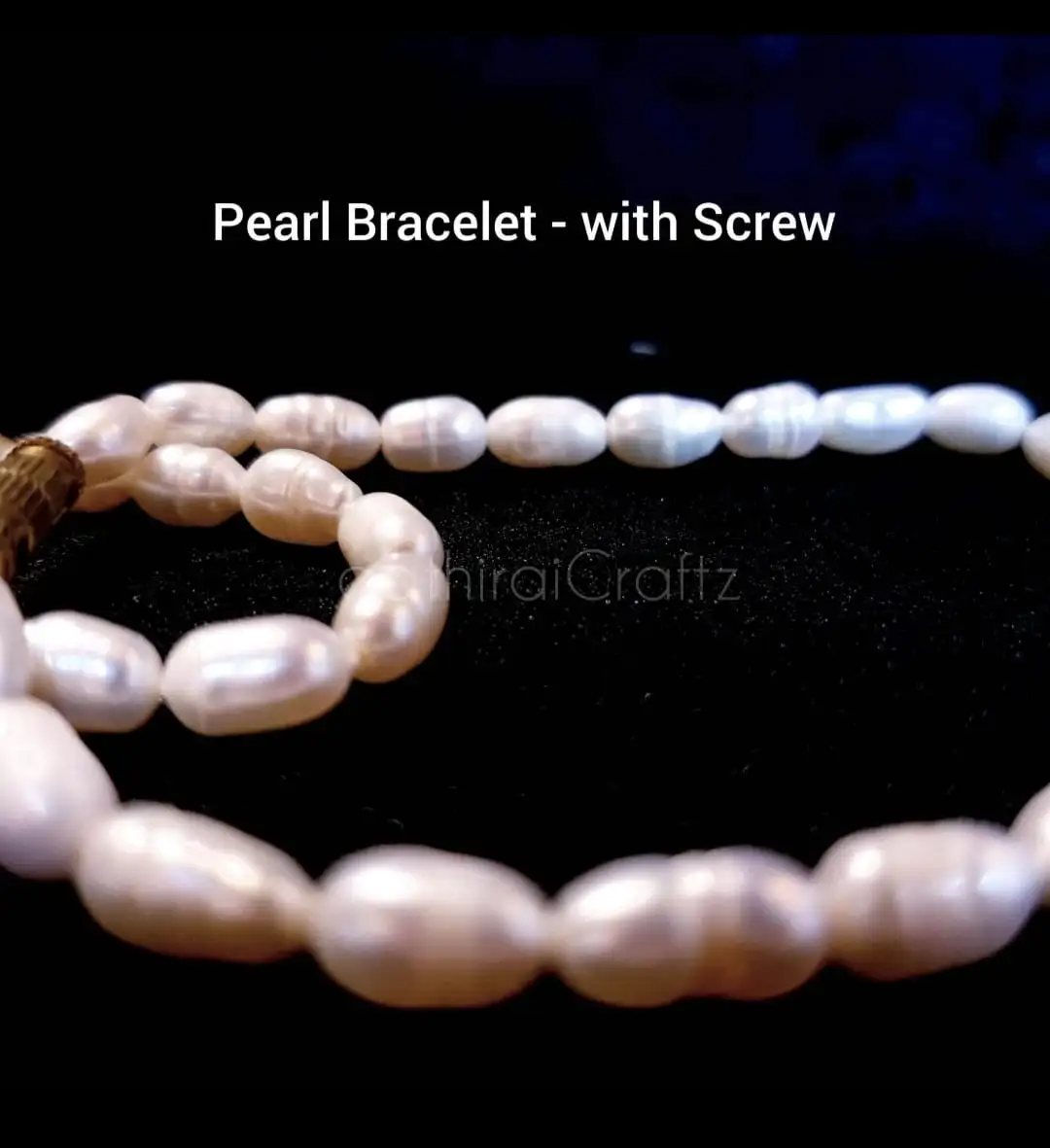 Pearl / Muthu / Moti Bracelet with Screw - image 3