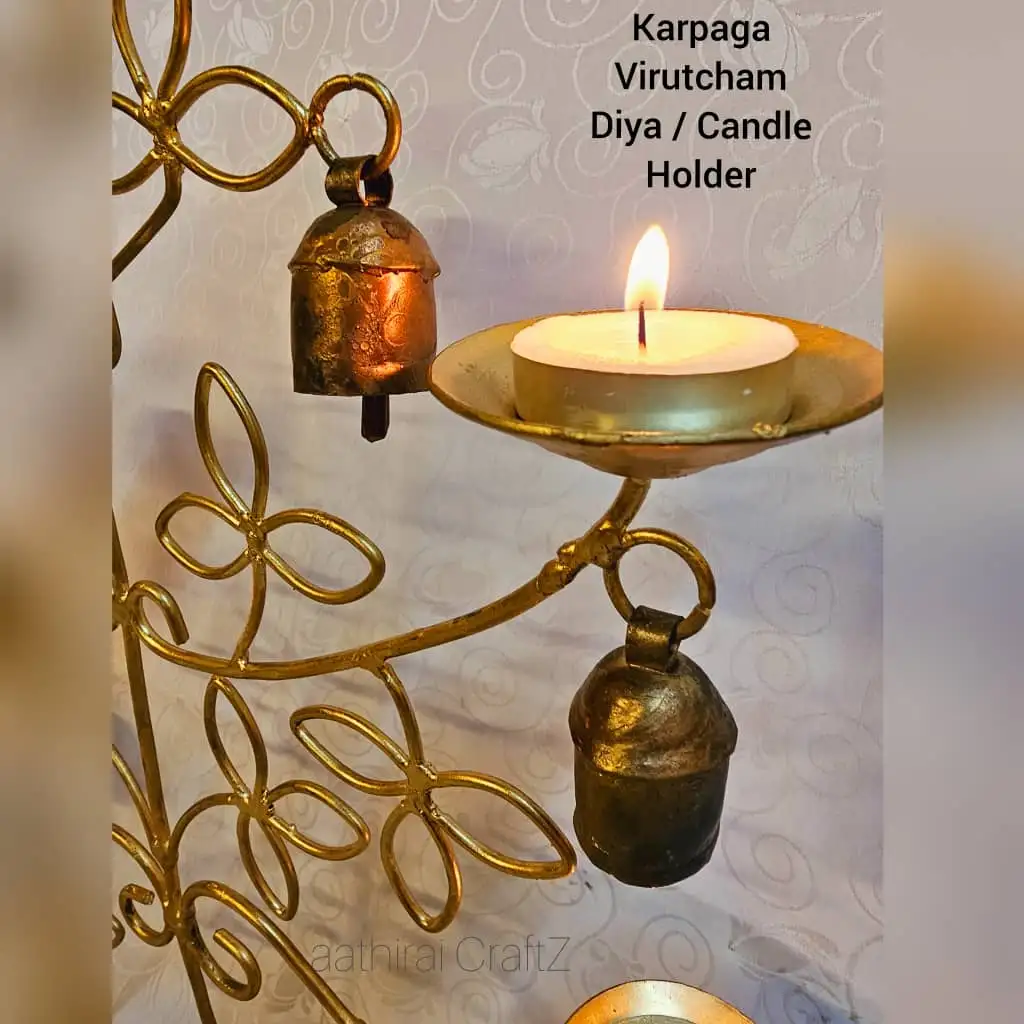 Karpaga Virutcham Diya / Tealight Candle Holder for Home Deco - image 4