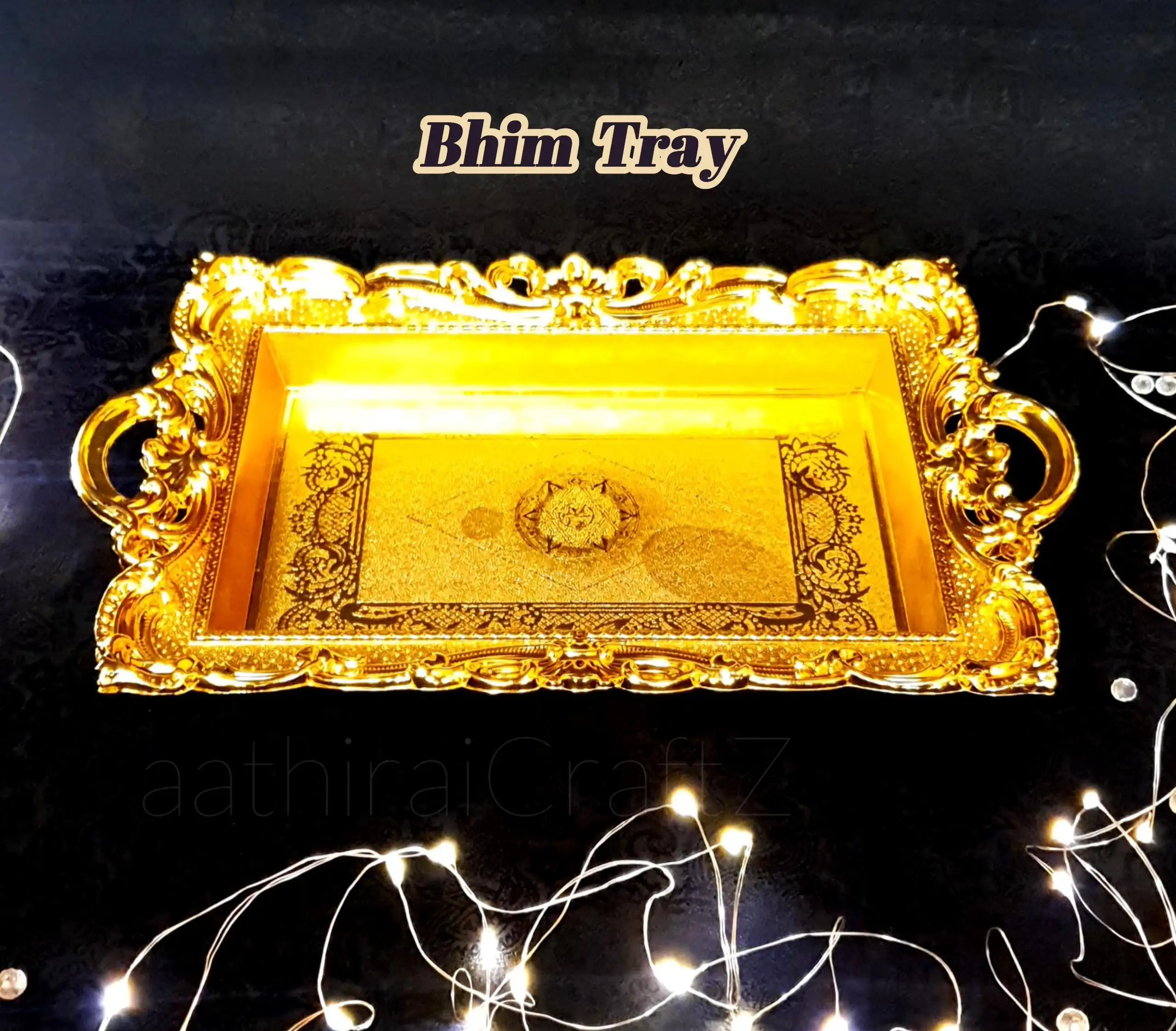Bhim Golden Pooja / Decorative Plates - Medium - image 3