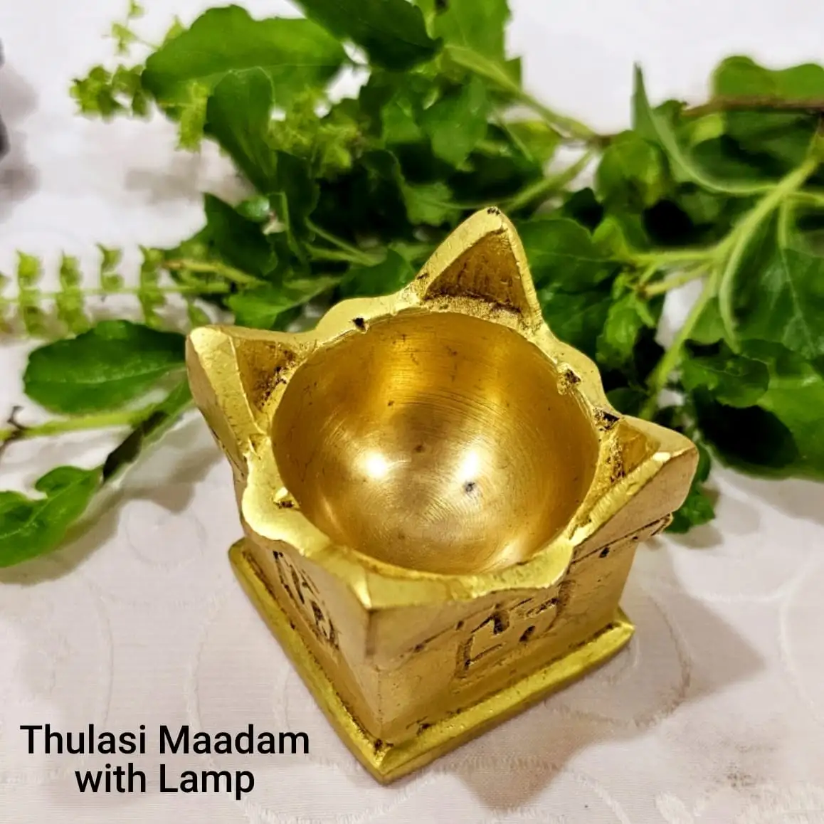 Thulasi / Thulsi Maadam Lamp Brass Antique Finish - image 3