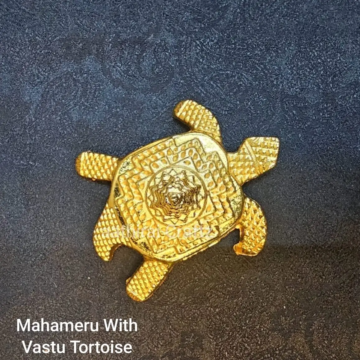 Vaastu Tortoise with Mahameru - Aluminum Antique Finish - image 3