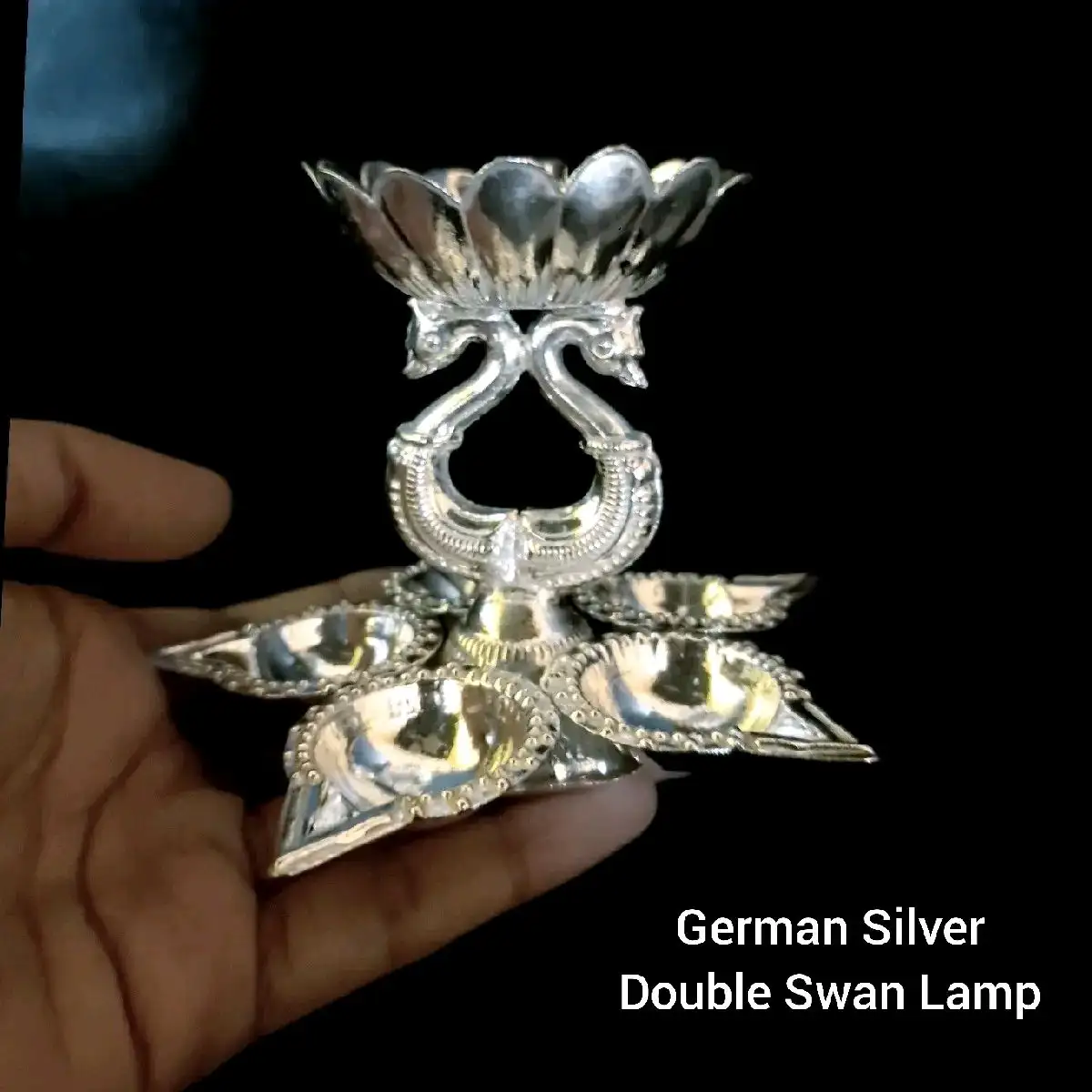 German Silver Gift Double Swan - image 3