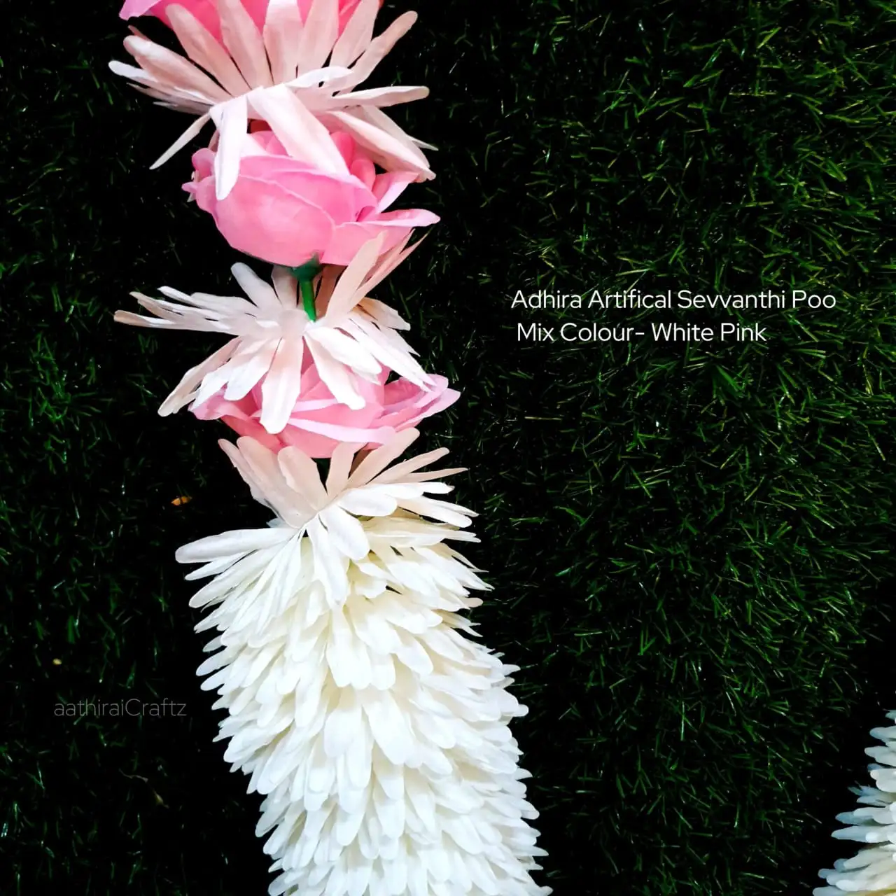 Adhira Artifical Sevvanthi Poo Mix Colour -  White Pink Rose - image 3