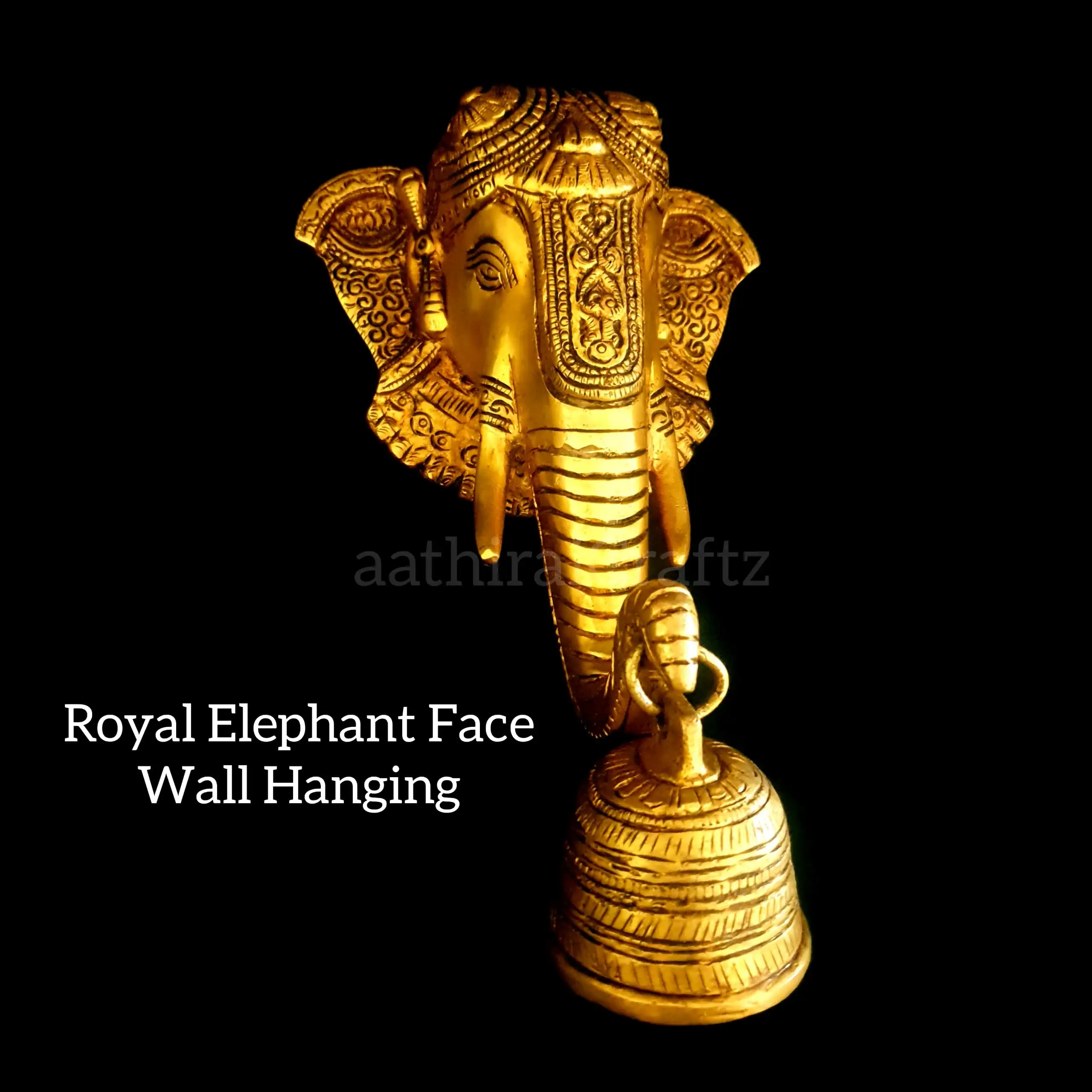 Royal Elephant Face Wall Hanging with Bells / Elephant Face Wall Hanging - image 2