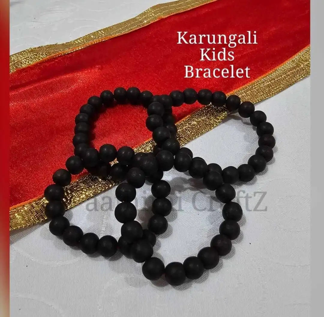 Original Black Ebony Wood/ Karungali Kattai Bracelet - 8mm