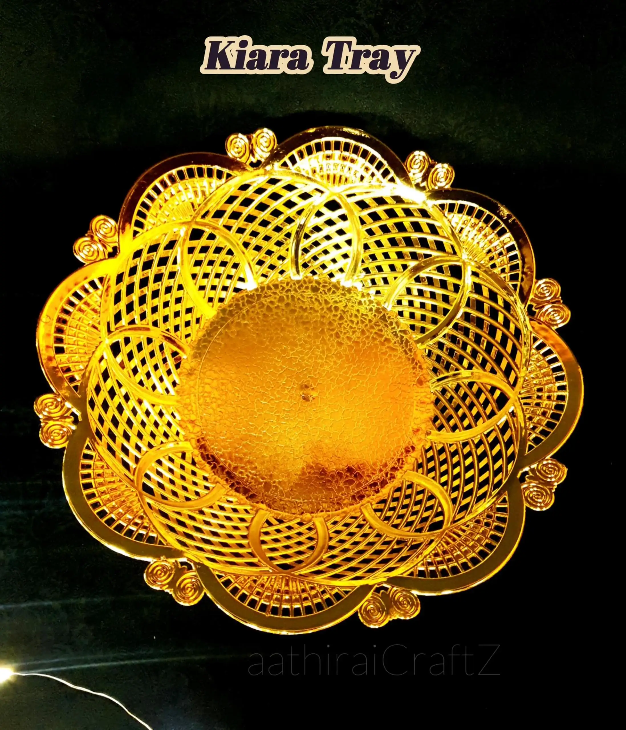 Kiara Golden Pooja / Decorative Pooja Plates - Medium - image 3