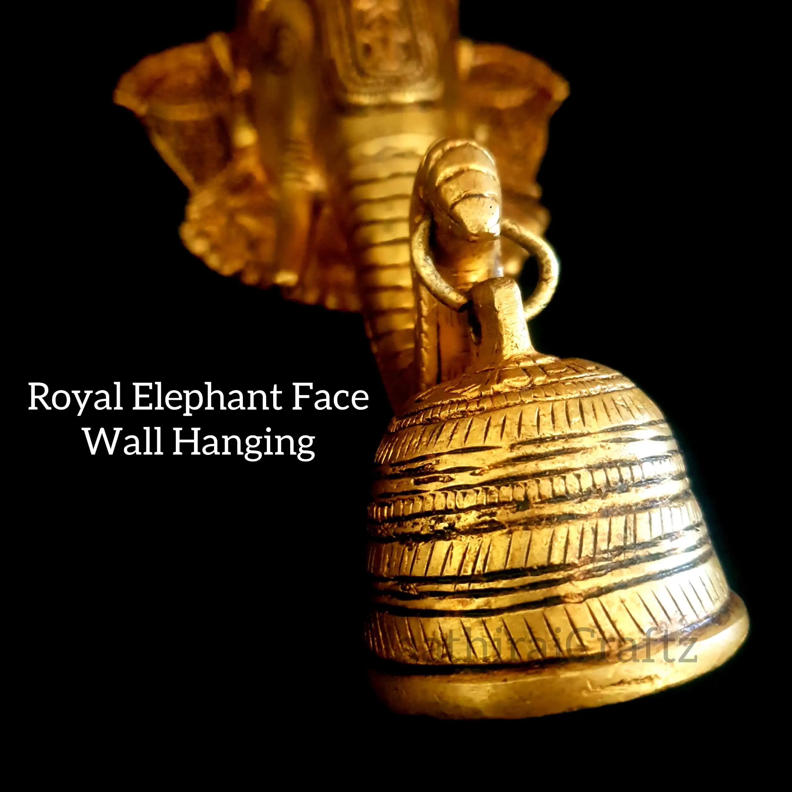 Royal Elephant Face Wall Hanging with Bells / Elephant Face Wall Hanging - image 4