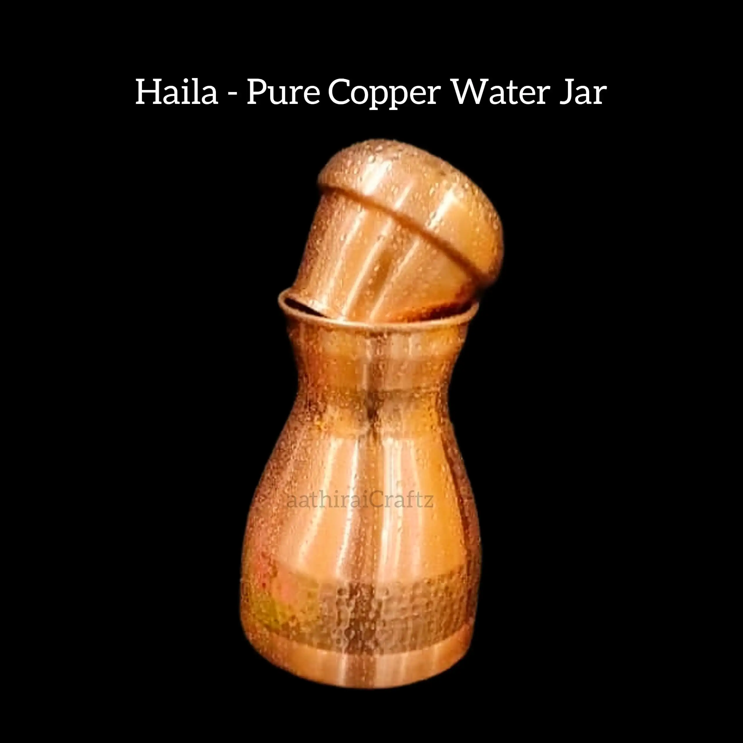 Haila - Pure Copper Hammered Matka Bedroom Jar