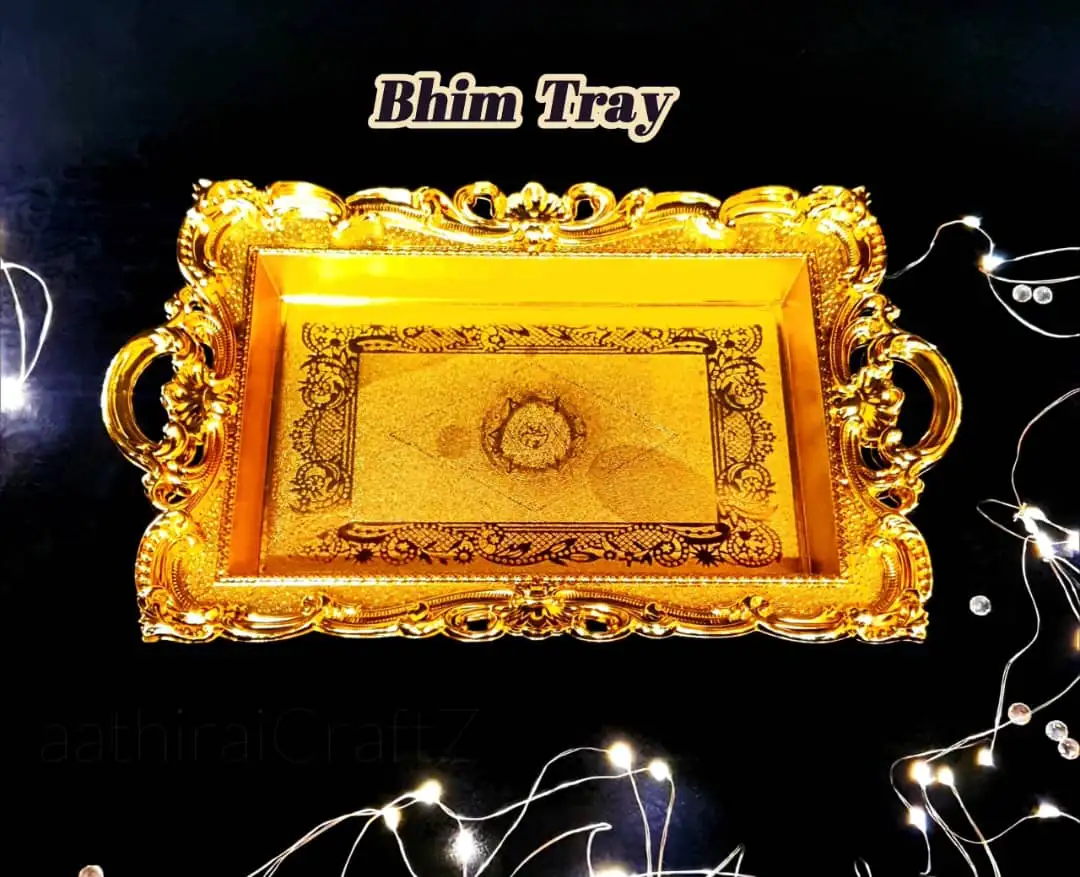 Bhim Golden Pooja / Decorative Plates - Medium