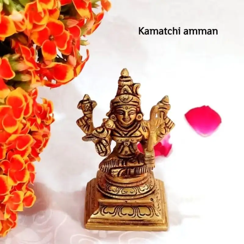 Kamatchi Amman Idol Brass Antique Finish - Without Arch - image 3