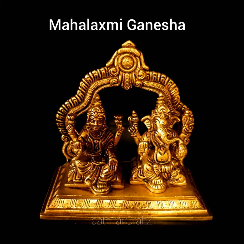 Mahalaxmi Ganesha / Frame Laksmi Ganesha Statue - image 3