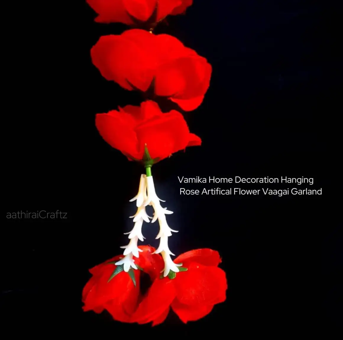 Vamika Home Decoration Hanging Rose Garland - Red - image 3