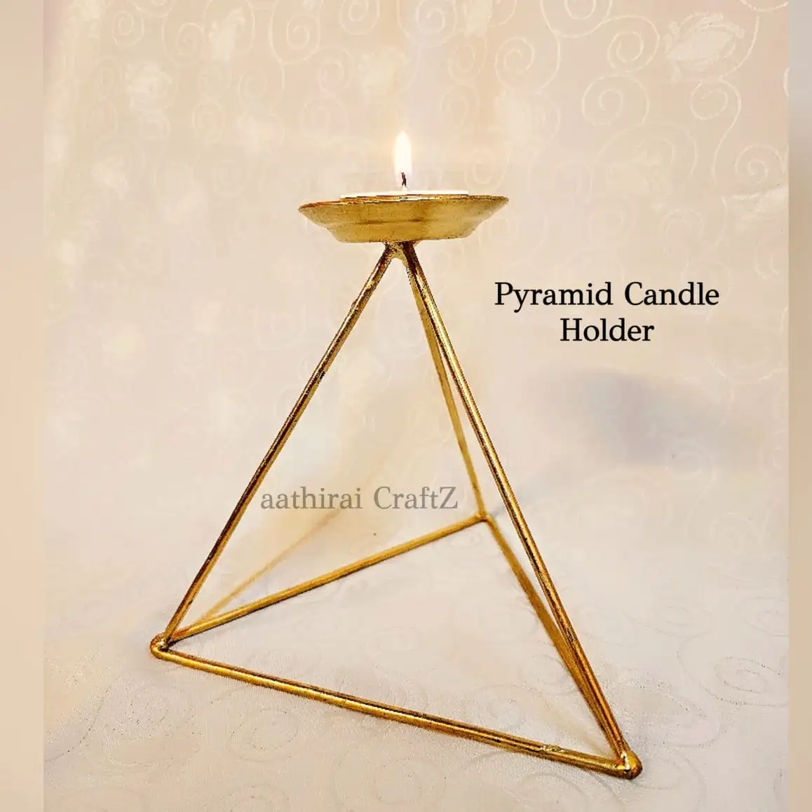 Pyramid-Diya / Candle Stand with Single Bell