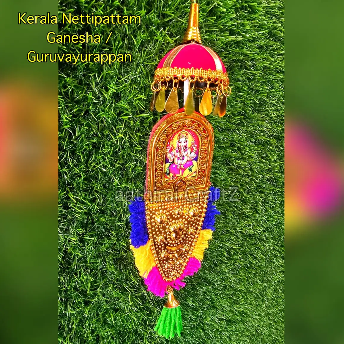 Kerala Nettipattam Ganesha & Guruvayurappan - image 2