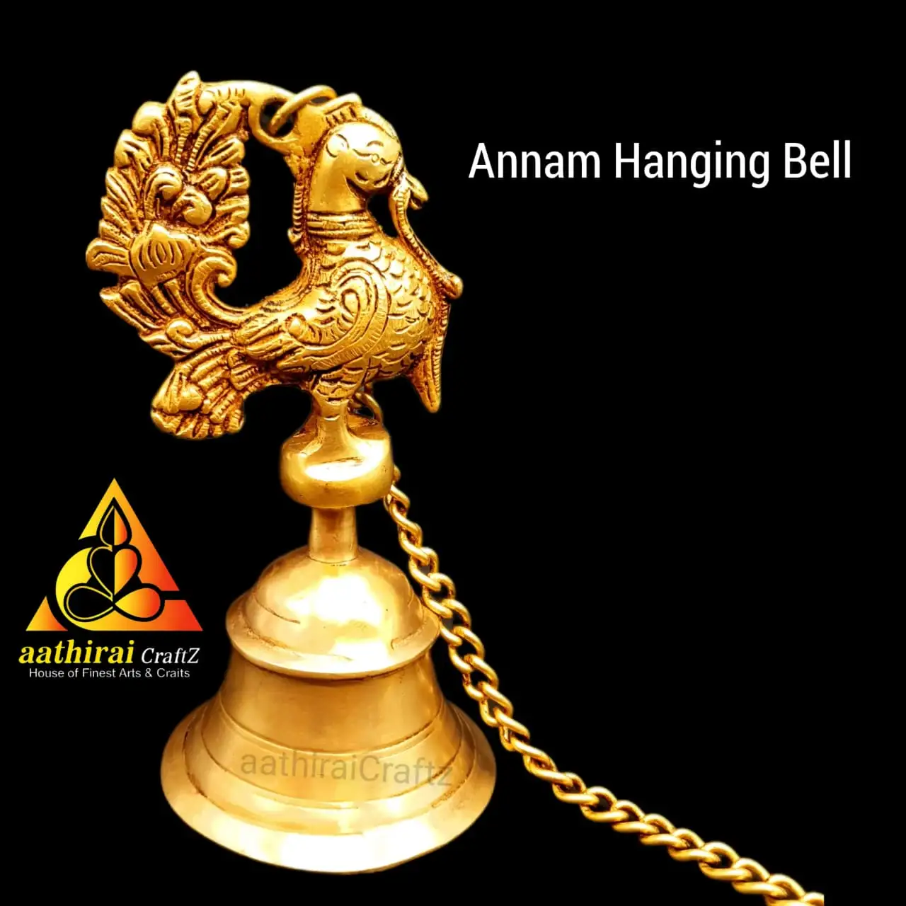 Annam Hanging Bell Brass Antique Finish - image 5