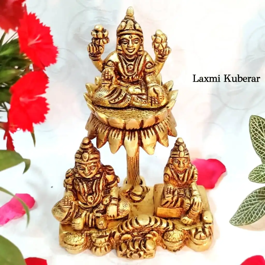 Laxmi Kuberan Idol Brass Antique Finish