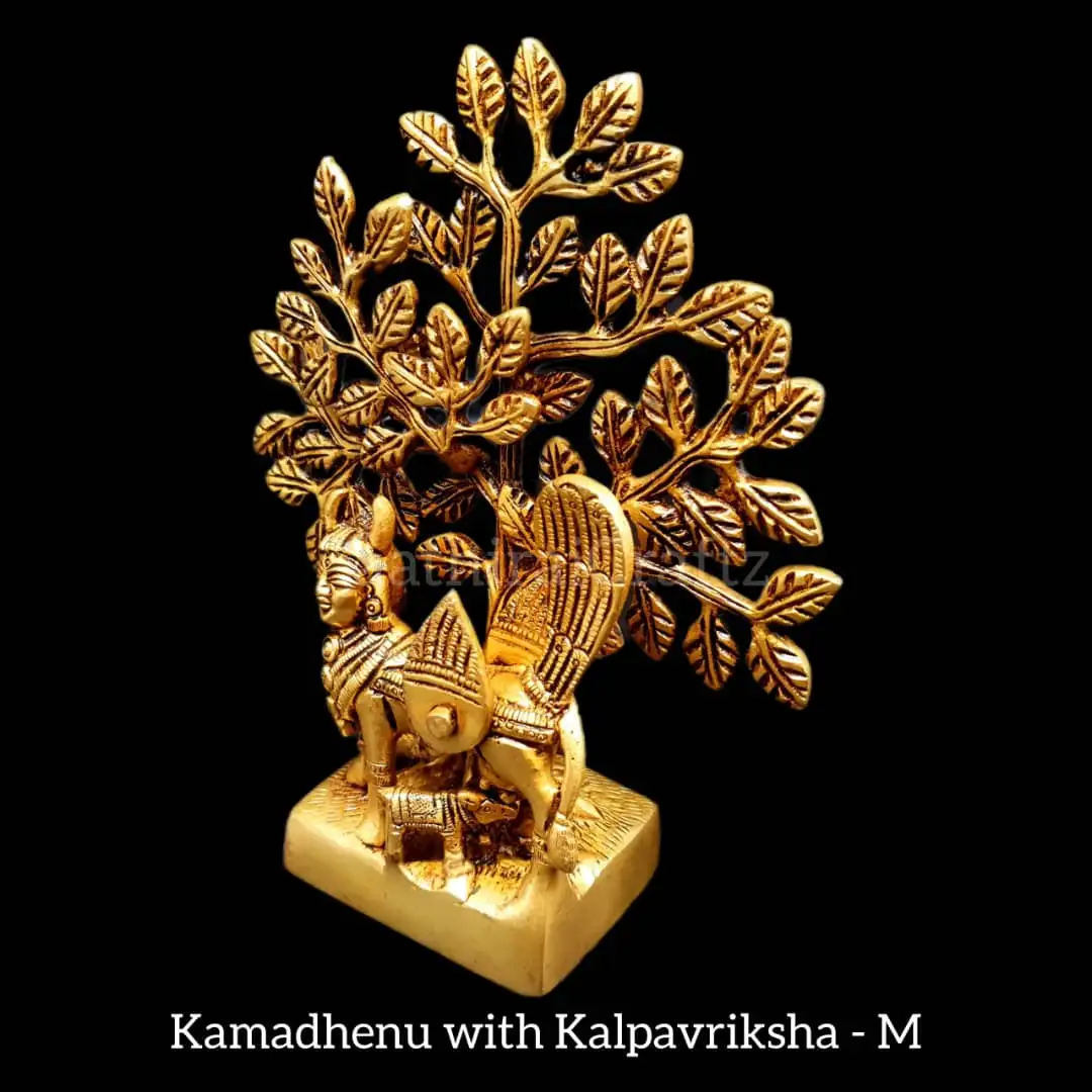 Kamadhenu with Kalpavriksha Tree / Karpaga Virutcham Brass - image 3