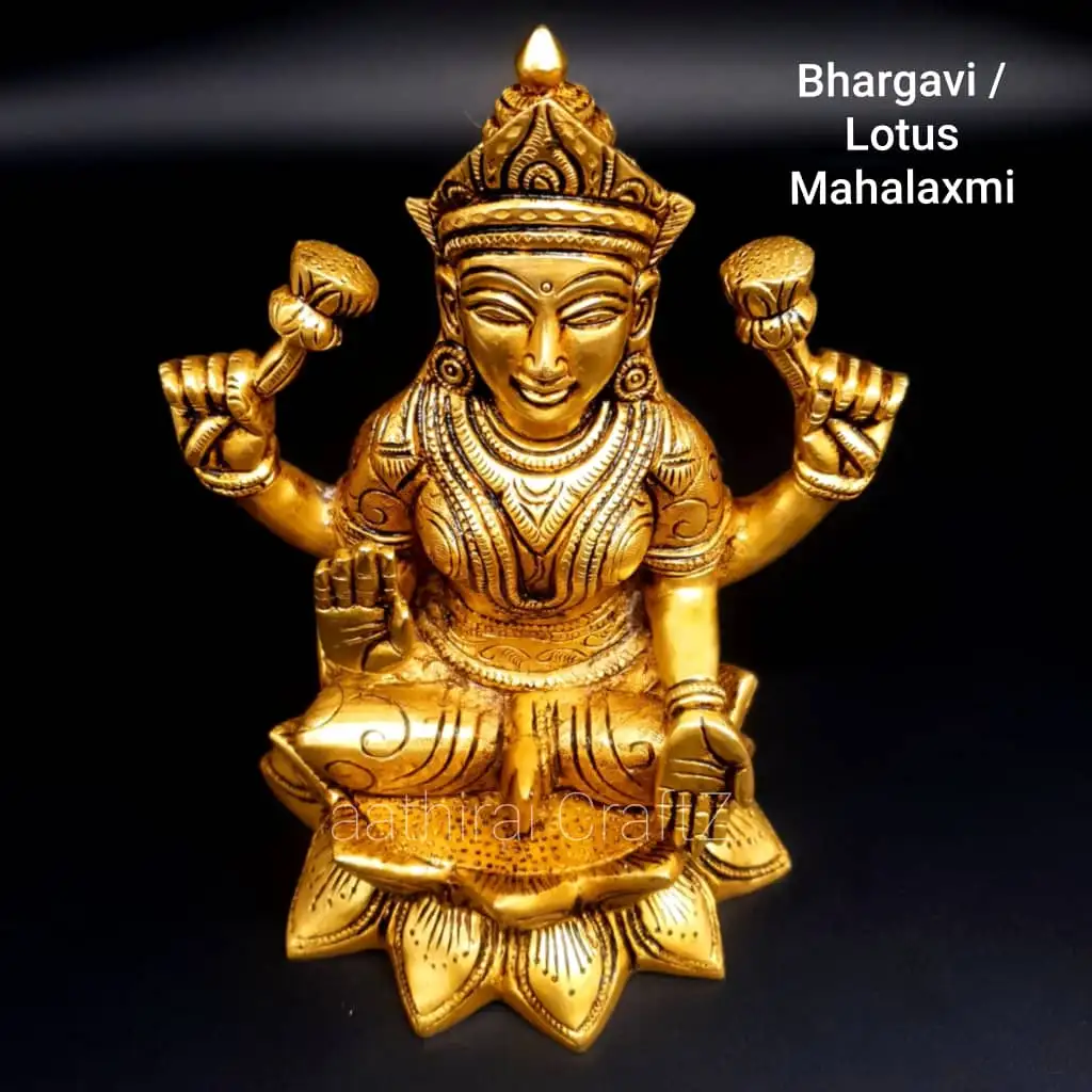 Bhargavi / Lotus Laxmi  Mahalaxmi Statue - image 3